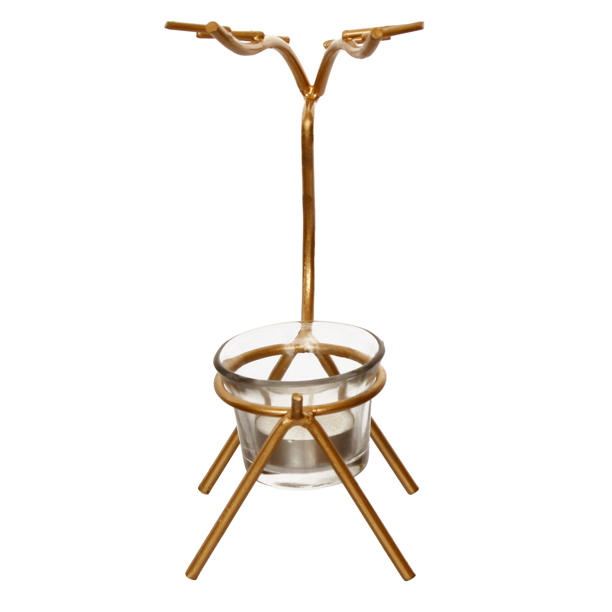 Deer Shape Decorative Handcrafted Metal Golden tea light candle holder 6