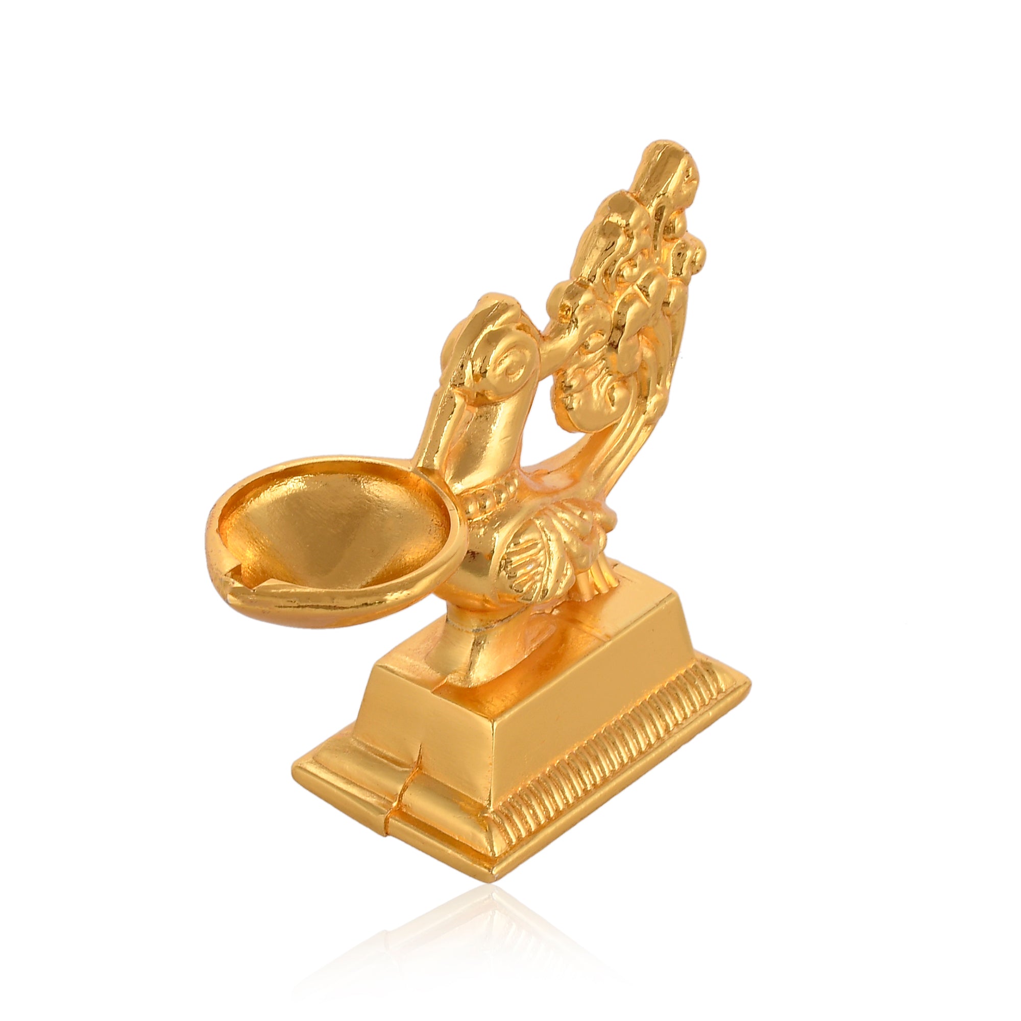 Golden Peacock Decorative Metal Diya Stand 2