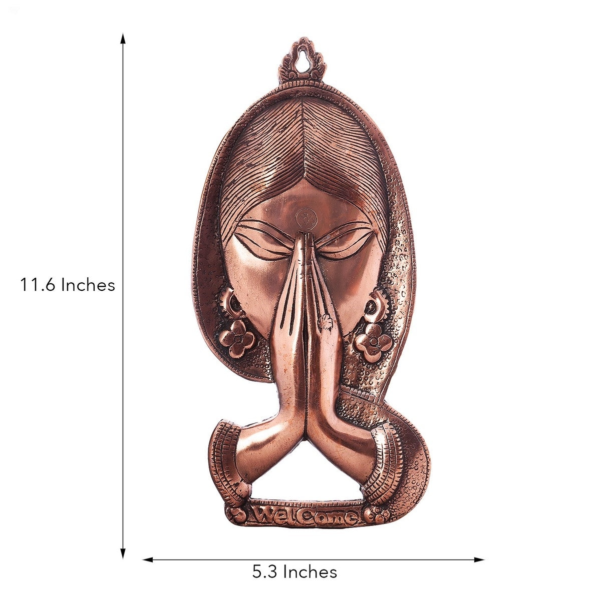 Welcome Namaste Lady Metal Wall Hanging Decorative Showpiece 2