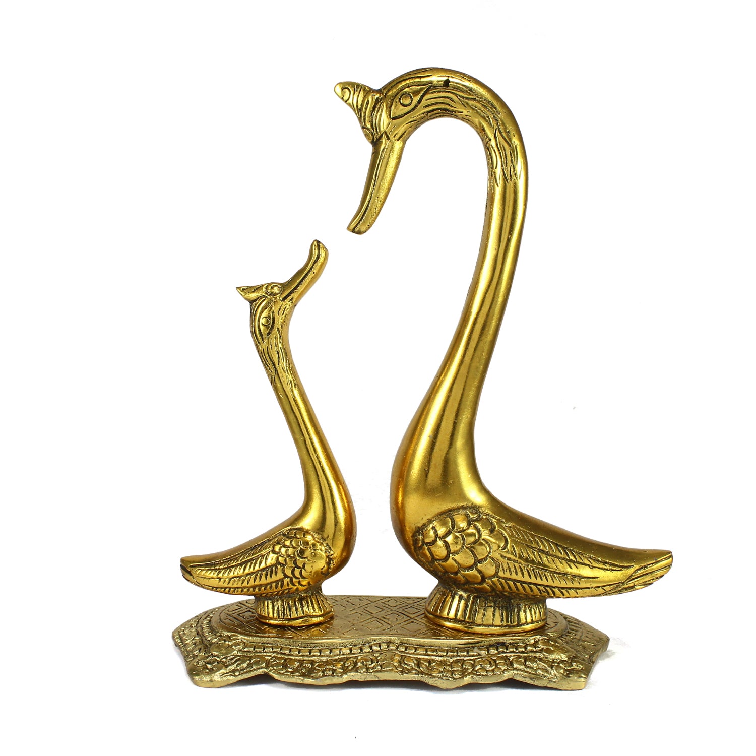 Golden Metal Loving swan couple showpiece 1