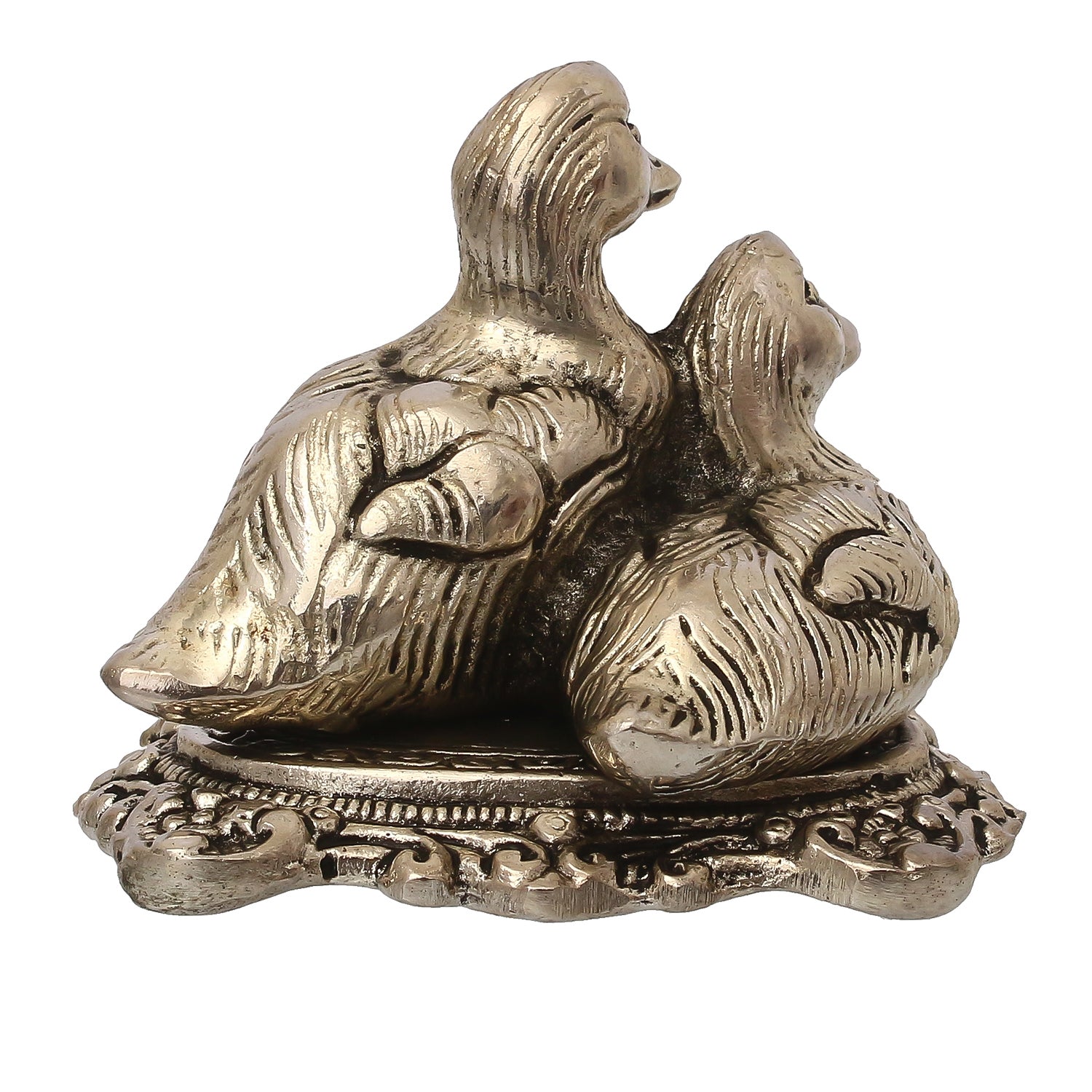 Set Of 2 Loving Metal Swan Showpiece Birds Figurines 6