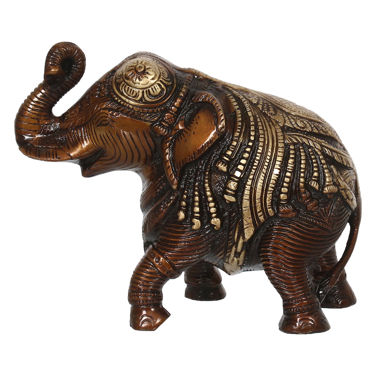 Brown Brass Antique Finish Decorative Elephant statue Animal Figurine 3