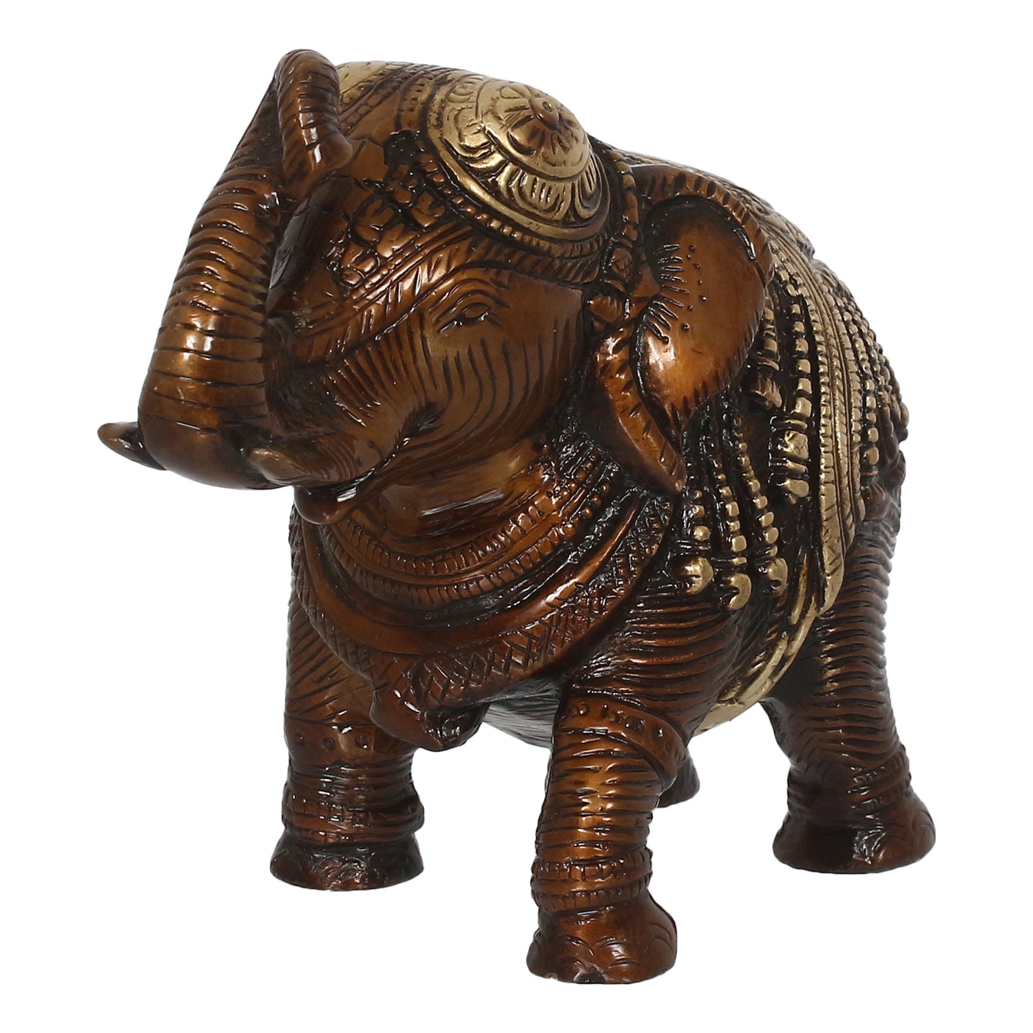 Brown Brass Antique Finish Decorative Elephant statue Animal Figurine 5