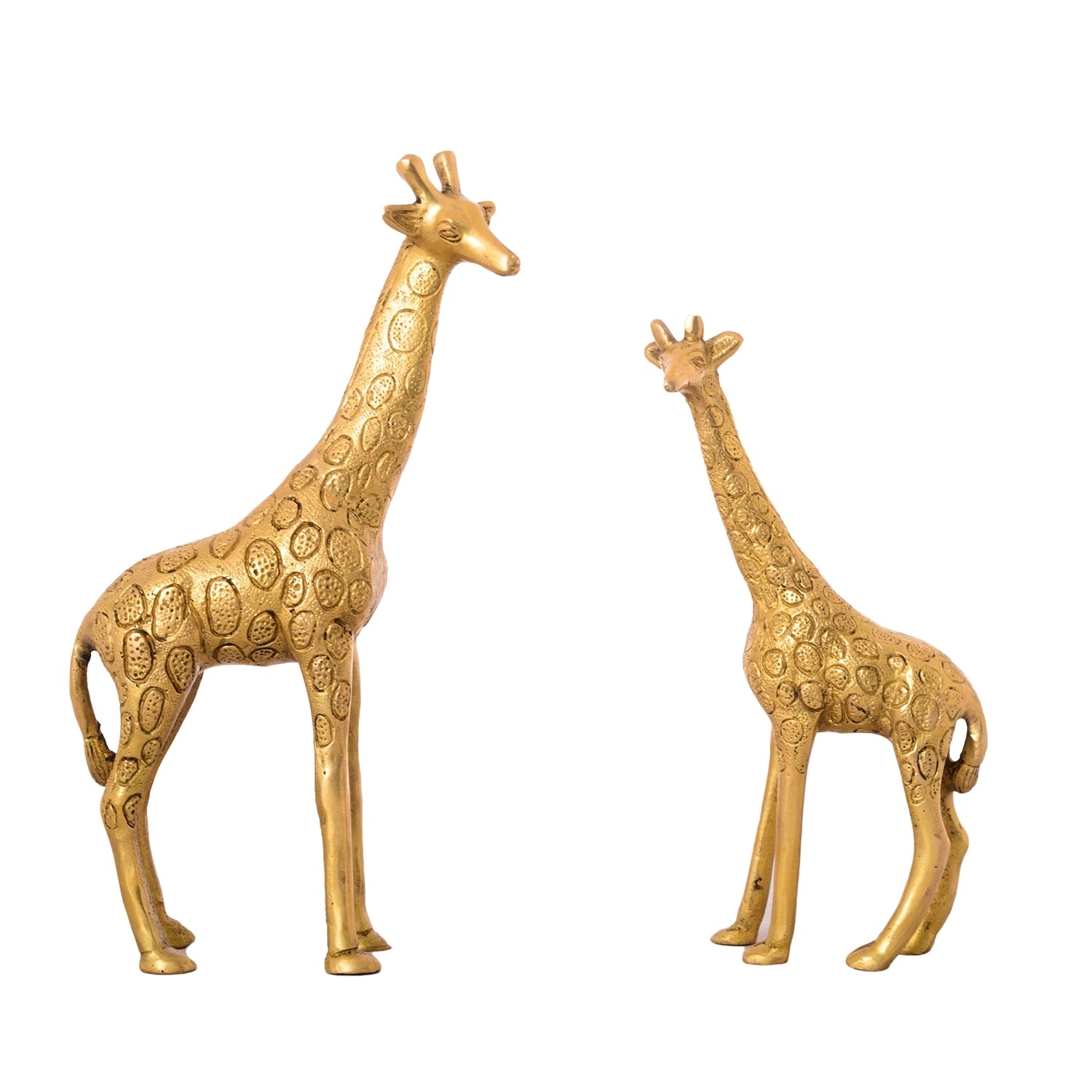 Two Decorative Brass Giraffe Statues Animal Figurines