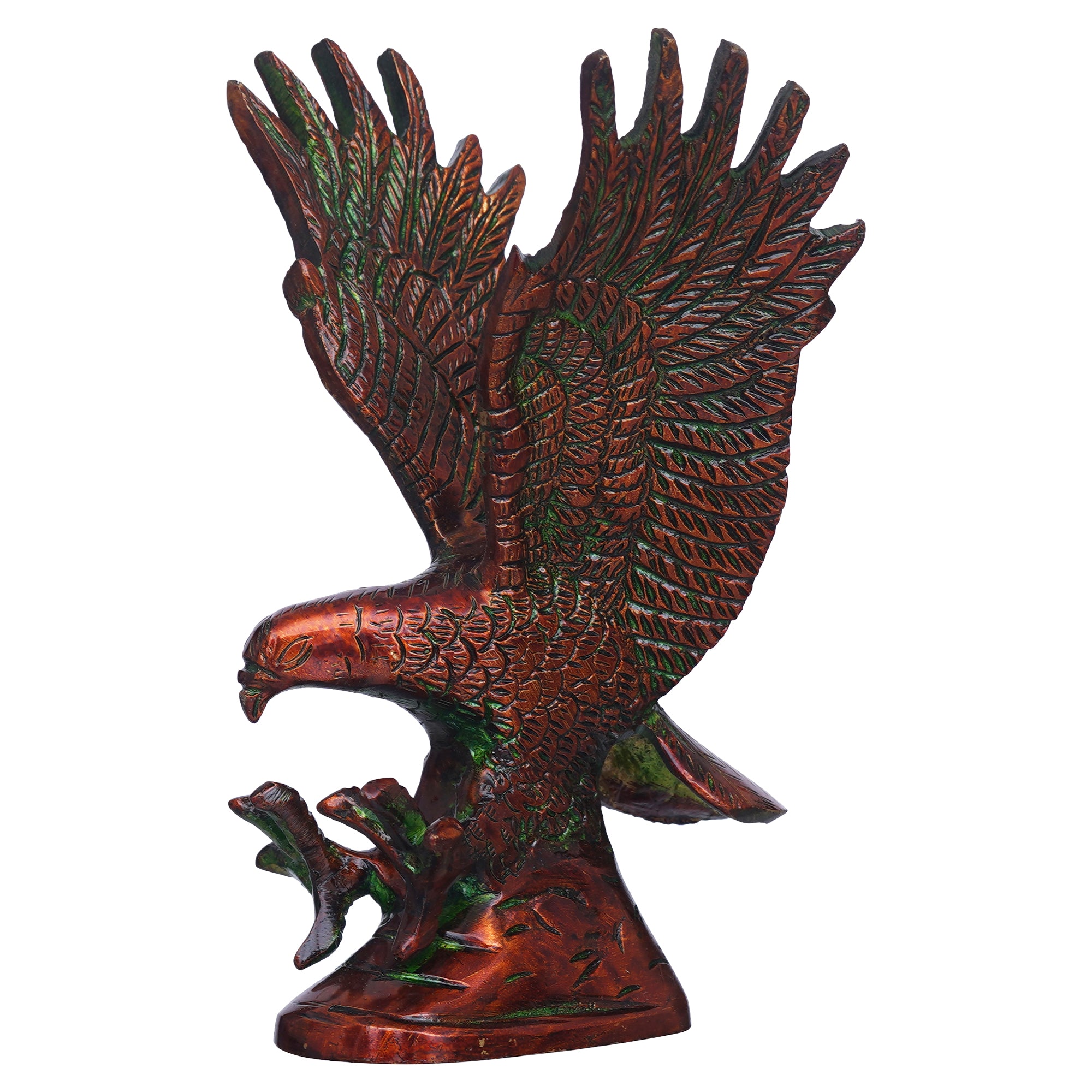 eCraftIndia Brown Brass Flying Eagle Statue Garuda Bird Figurine Showpiece 2