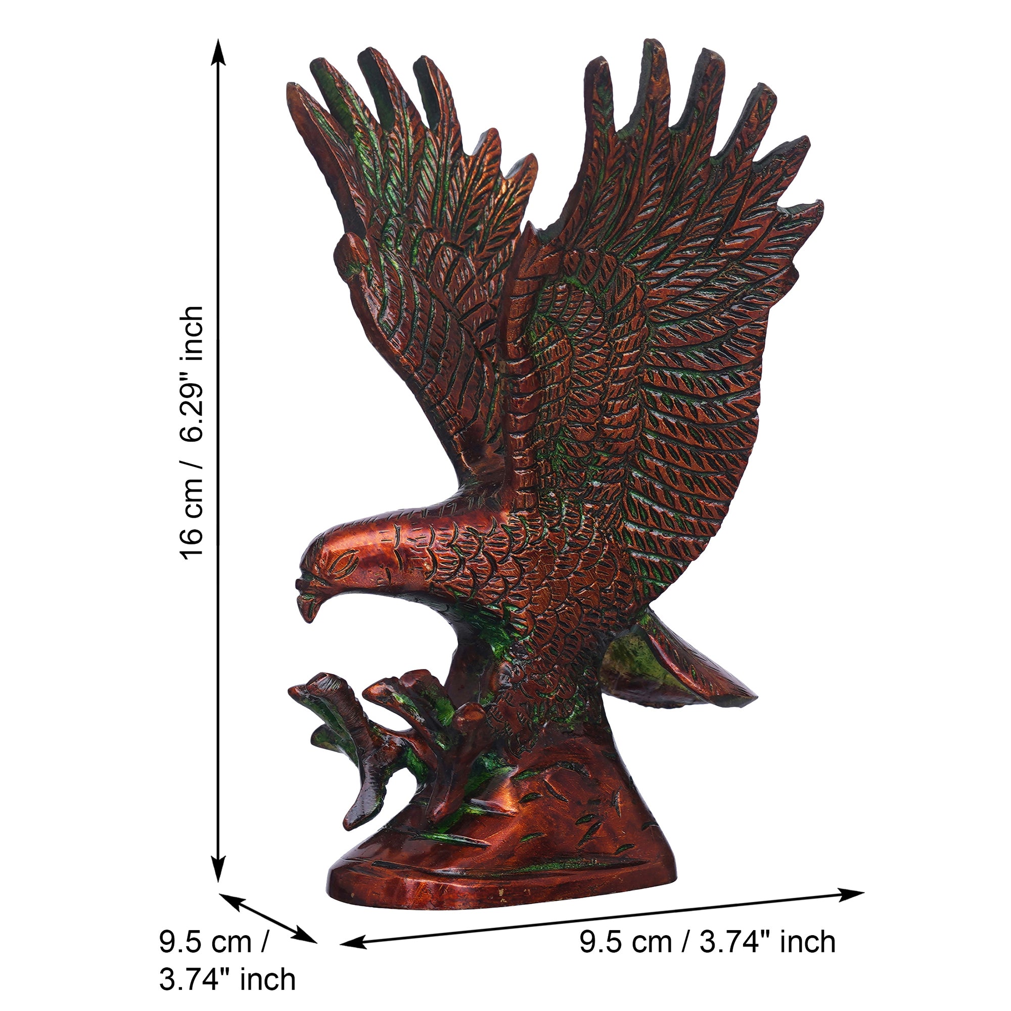 eCraftIndia Brown Brass Flying Eagle Statue Garuda Bird Figurine Showpiece 3