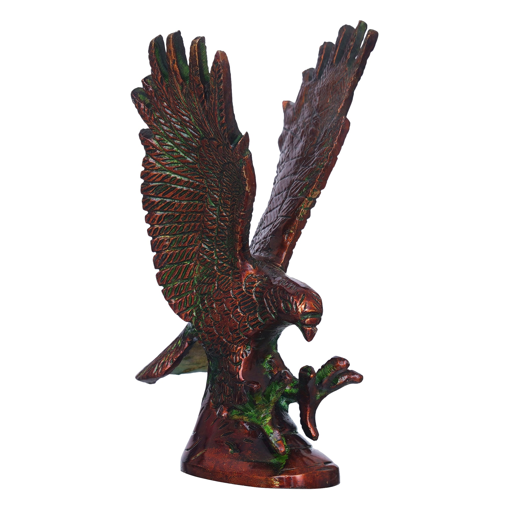 eCraftIndia Brown Brass Flying Eagle Statue Garuda Bird Figurine Showpiece 6