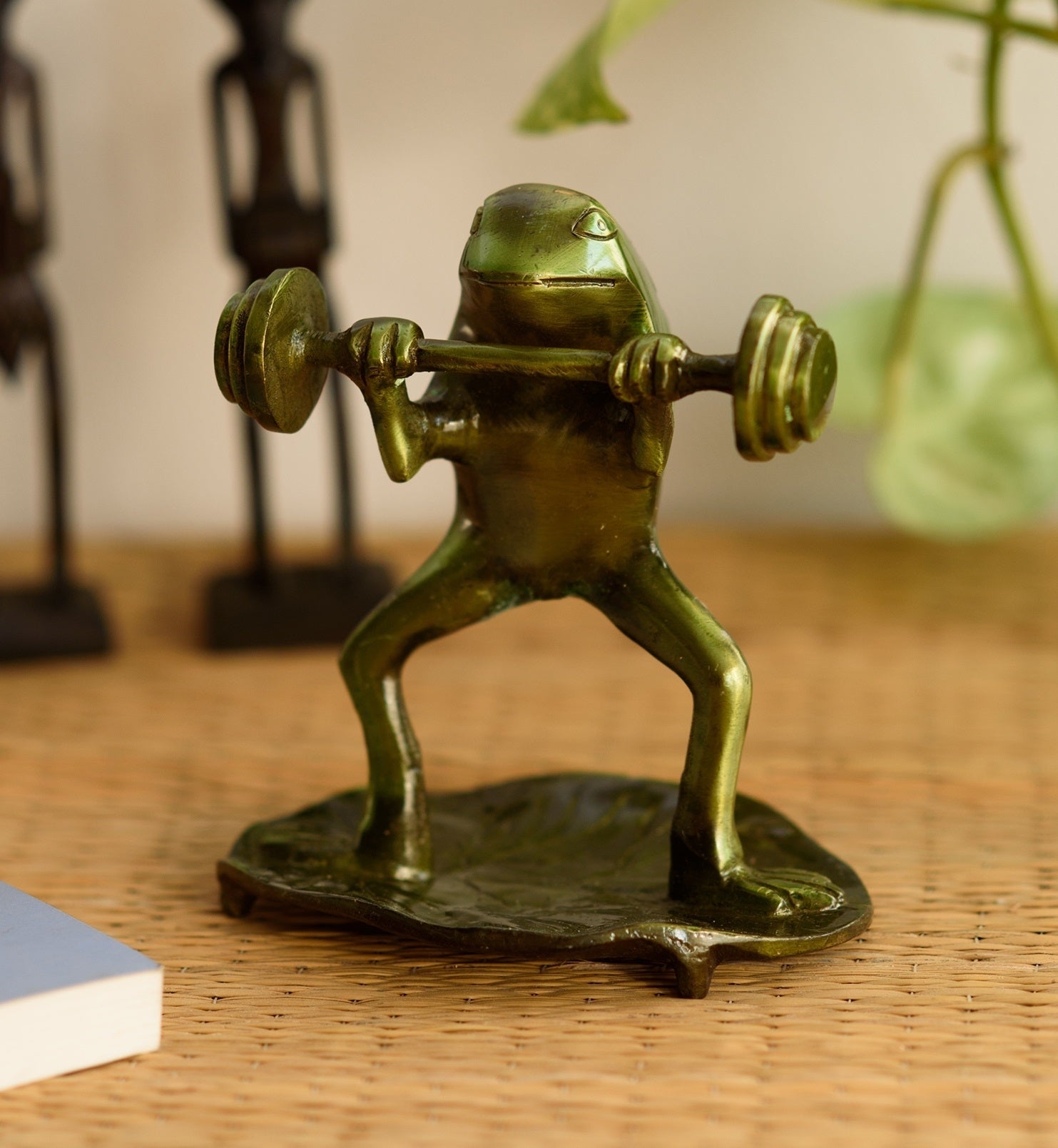Decorative Brass Bodybuilder Frog Figurine 1