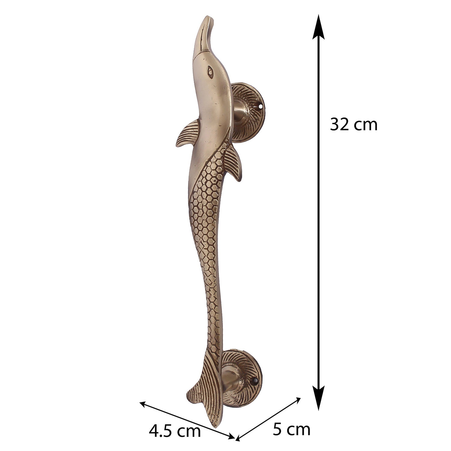 1 Pc Fish Shape Brass Door Handle 2