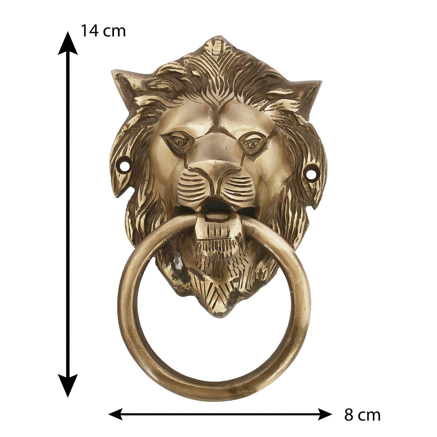 Golden Victorian Style Lion Shape Brass Door Knocker 1
