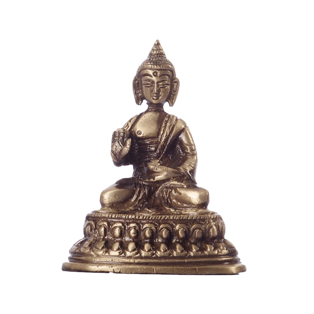 Golden Brass Meditating Buddha Statue 2