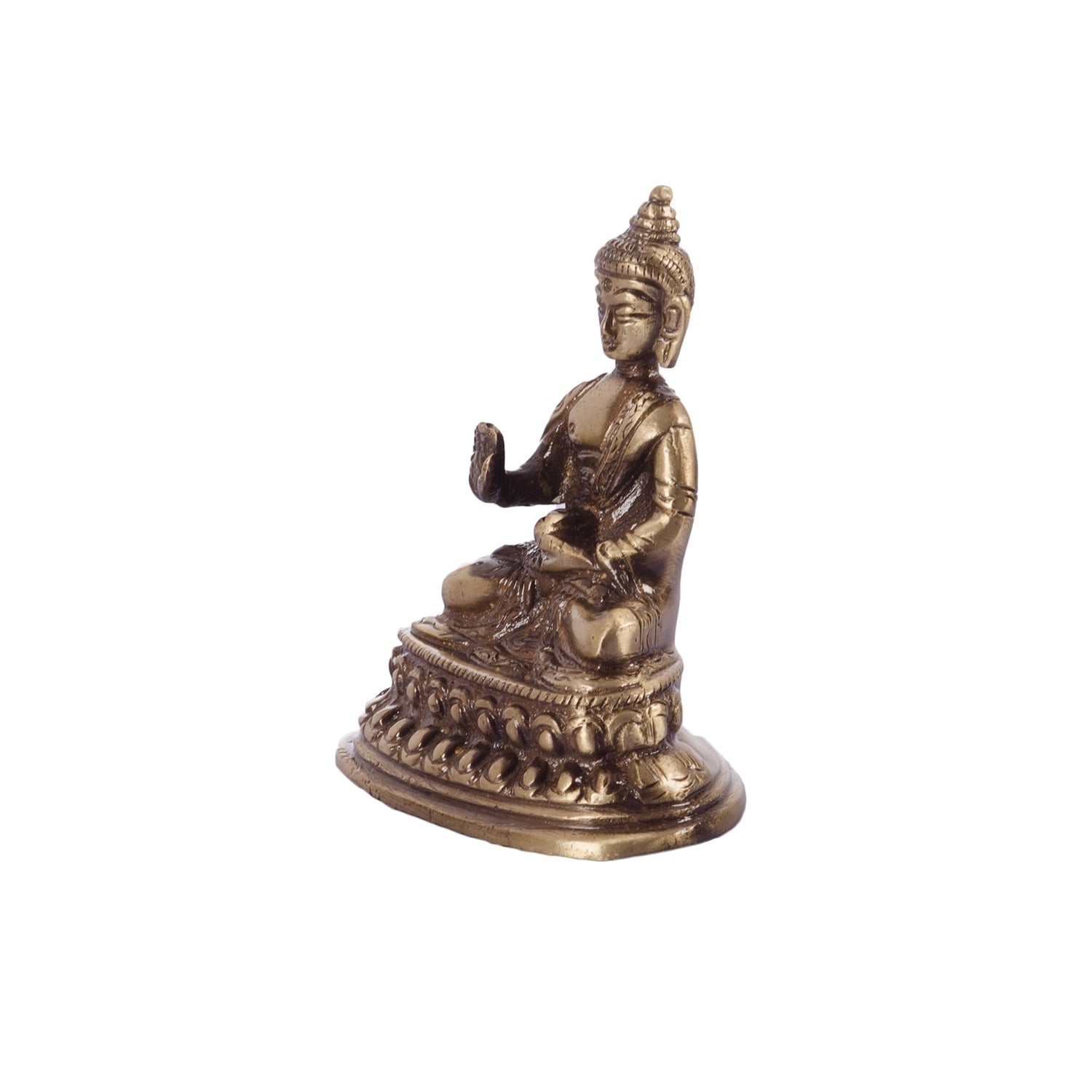 Golden Brass Meditating Buddha Statue 5