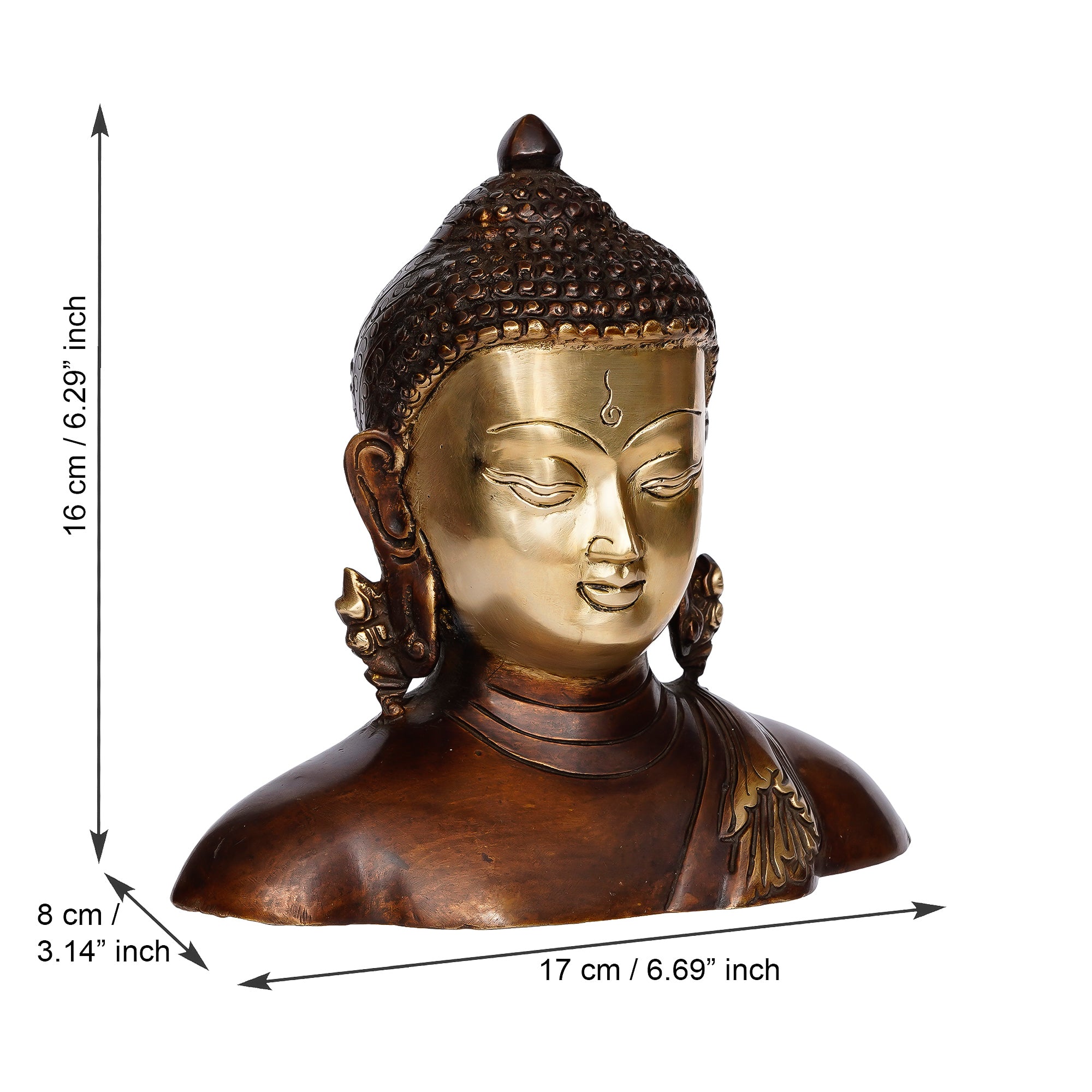 Meditating Buddha Brass Antique Decorative Figurine 3