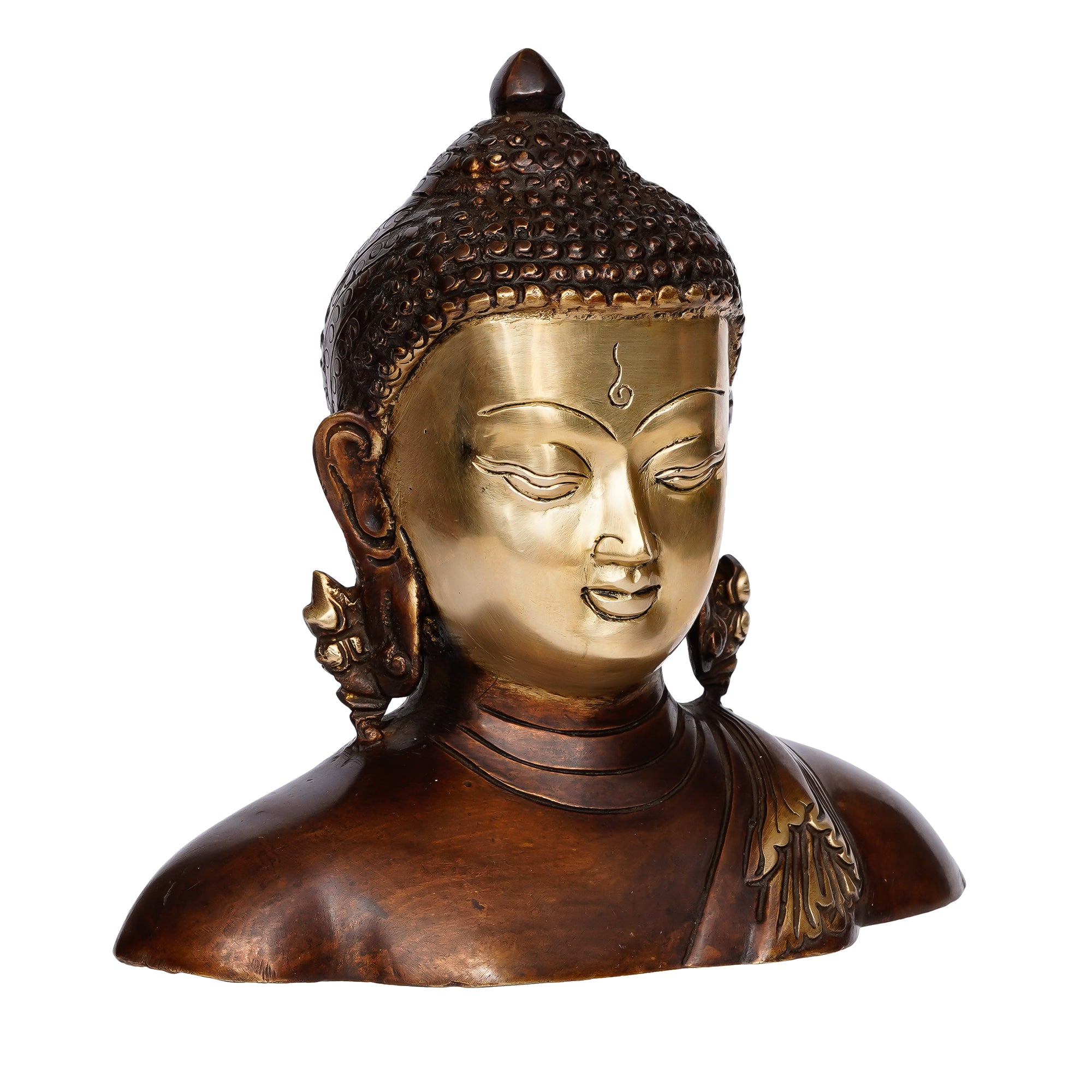 Meditating Buddha Brass Antique Decorative Figurine 4