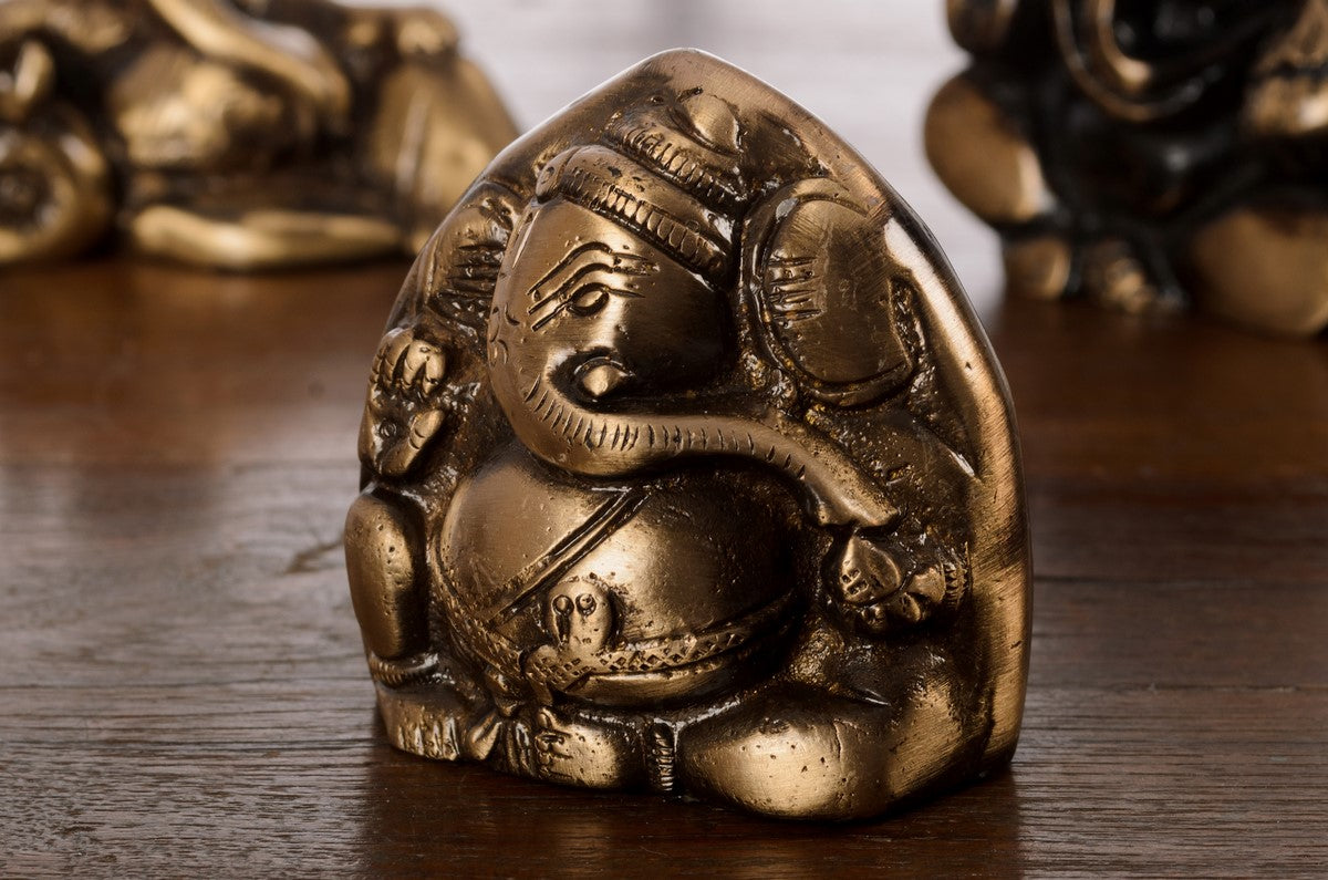 Brass Antique Finish Two Faced Lord Ganesha 1