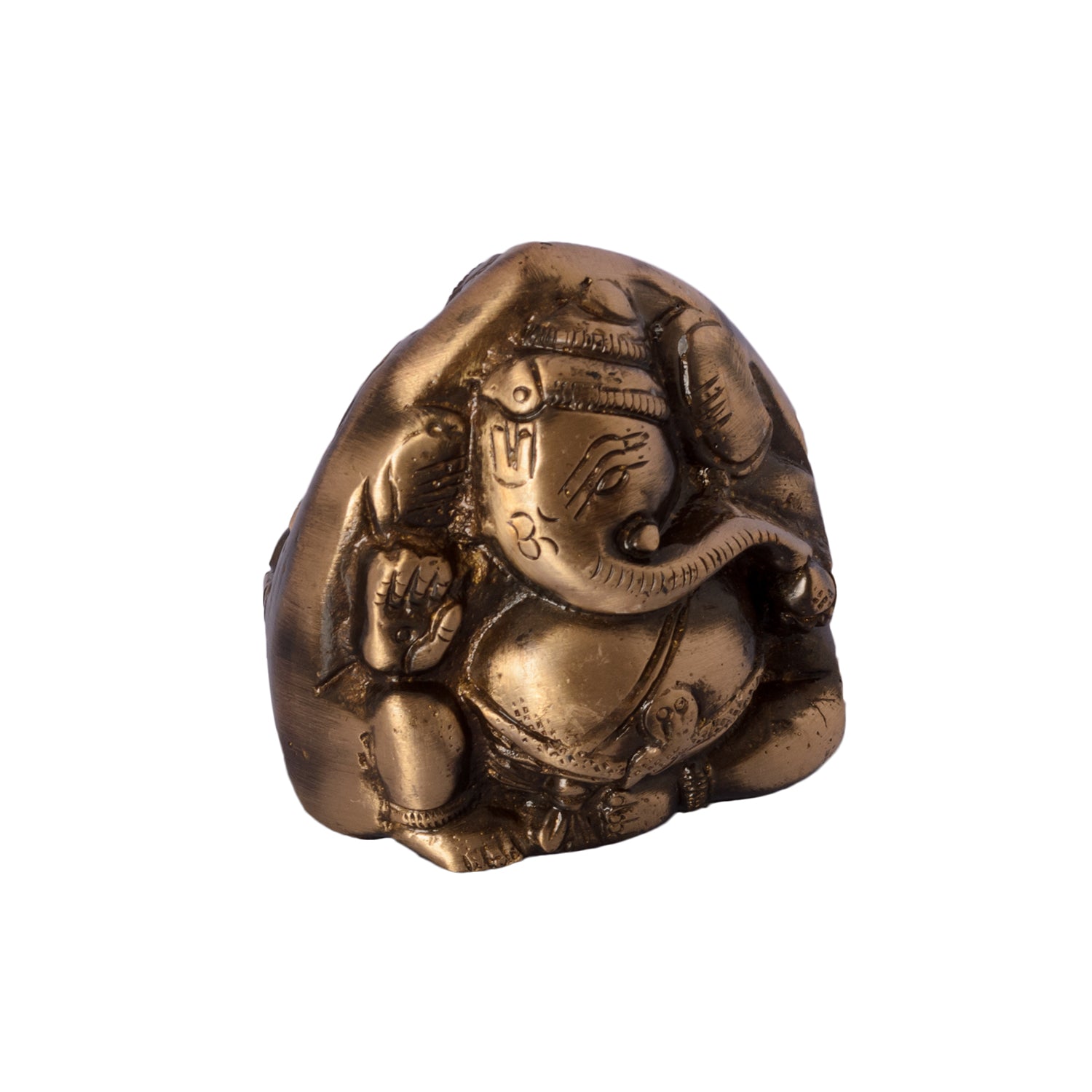 Brass Antique Finish Two Faced Lord Ganesha 5