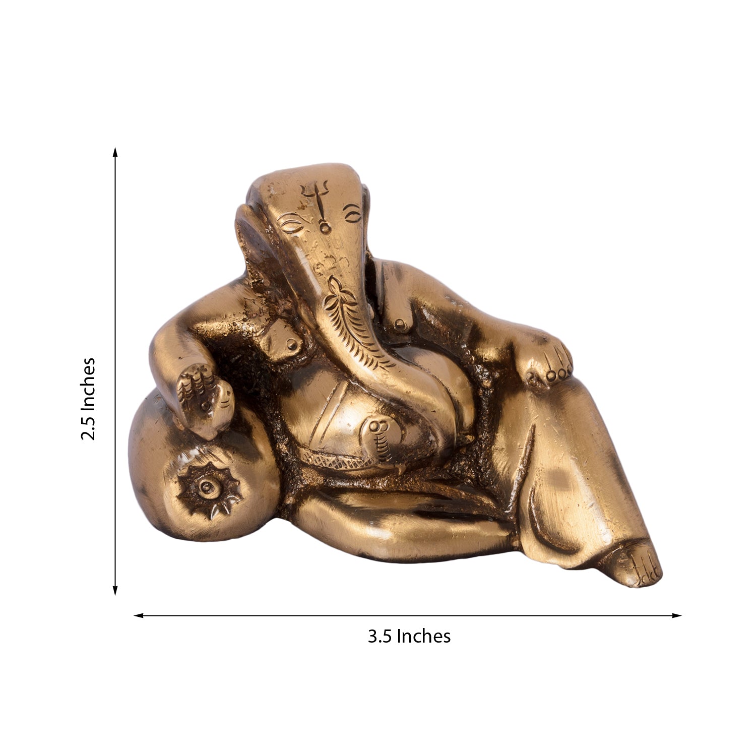 Golden Brass Lord Ganesha Idol With Masand 2
