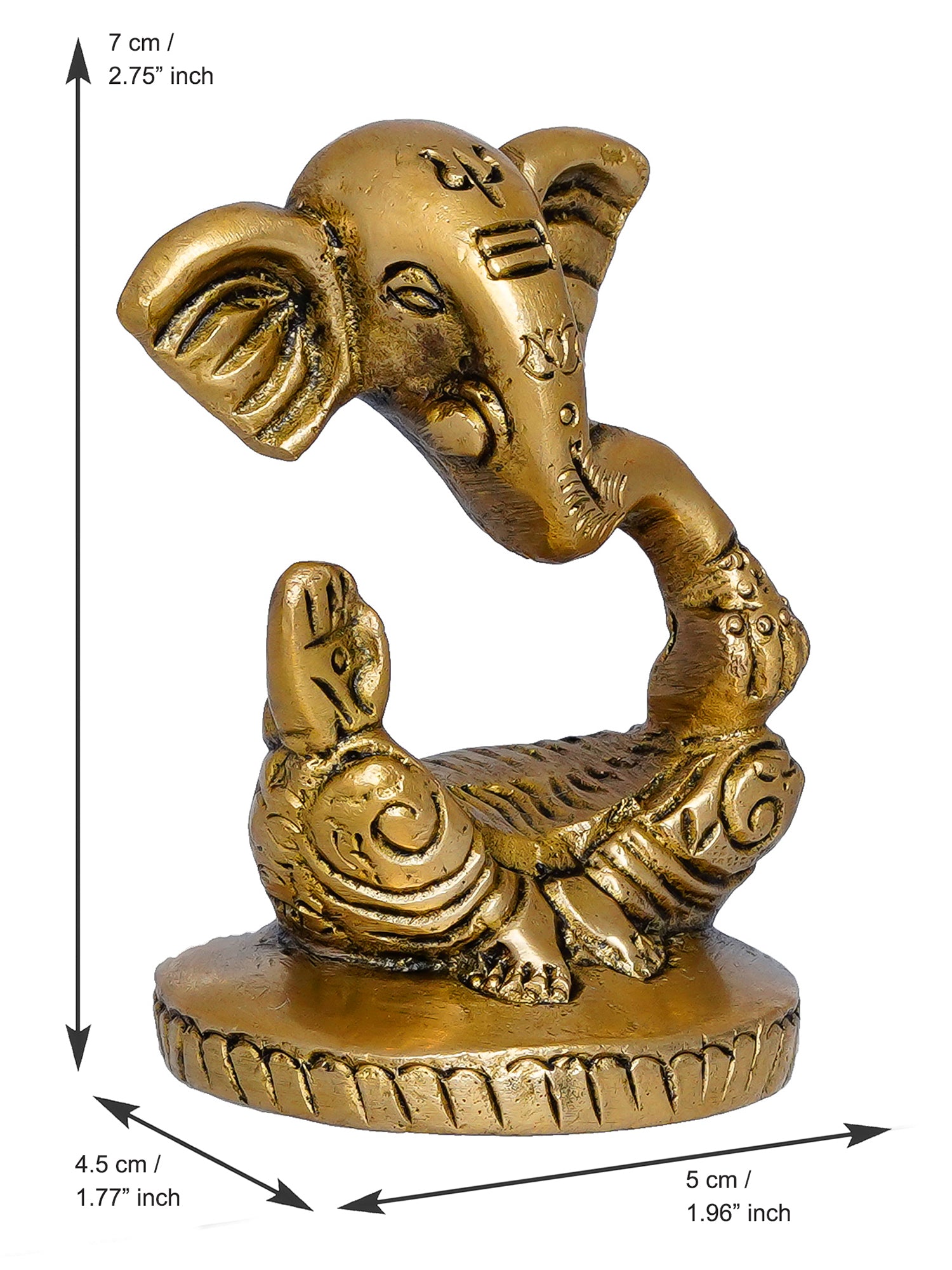 Golden Brass Meditating Lord Ganesha Idol decorative statue 3