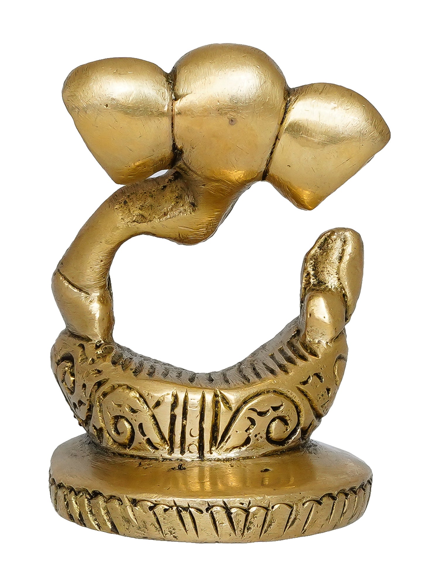 Golden Brass Meditating Lord Ganesha Idol decorative statue 5