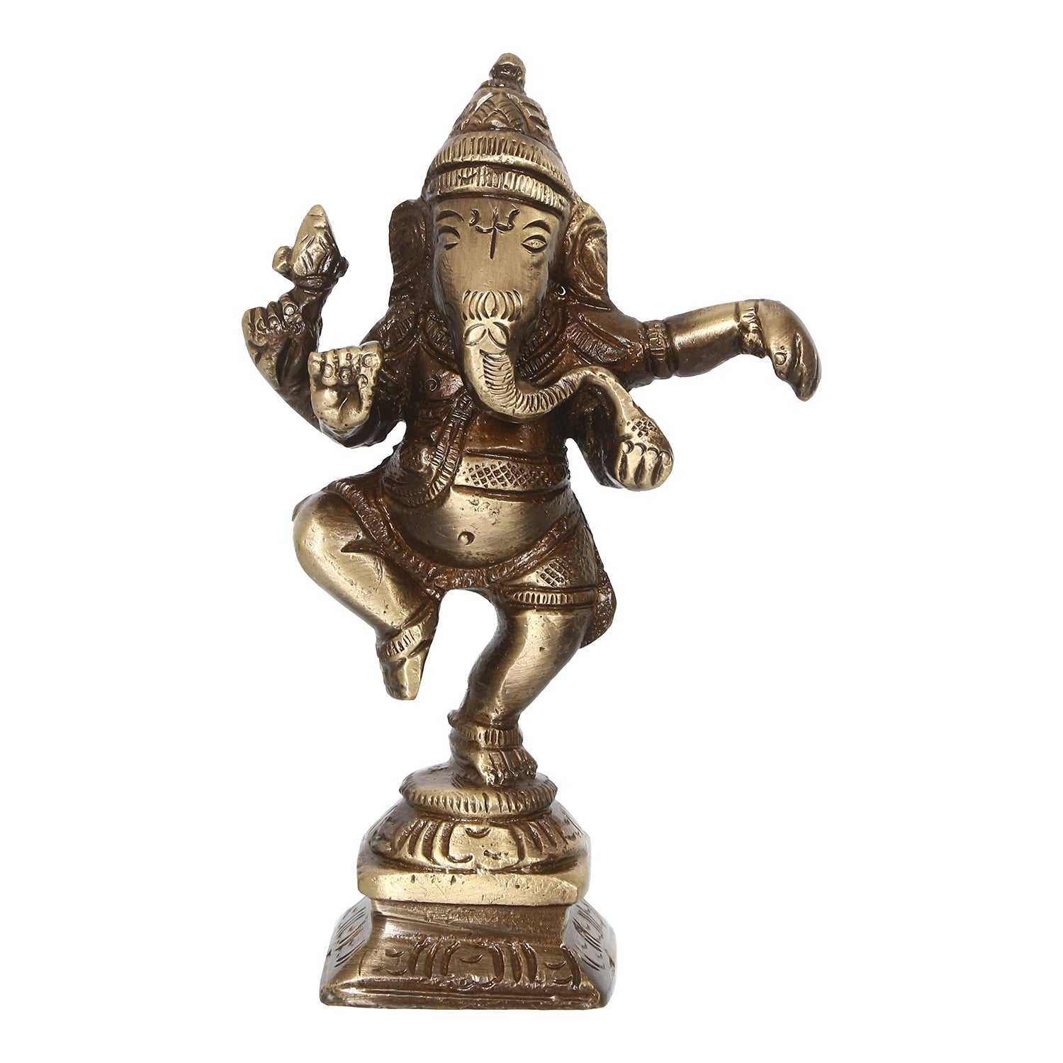 Brass Dancing Lord Ganesha Idol For Home 2