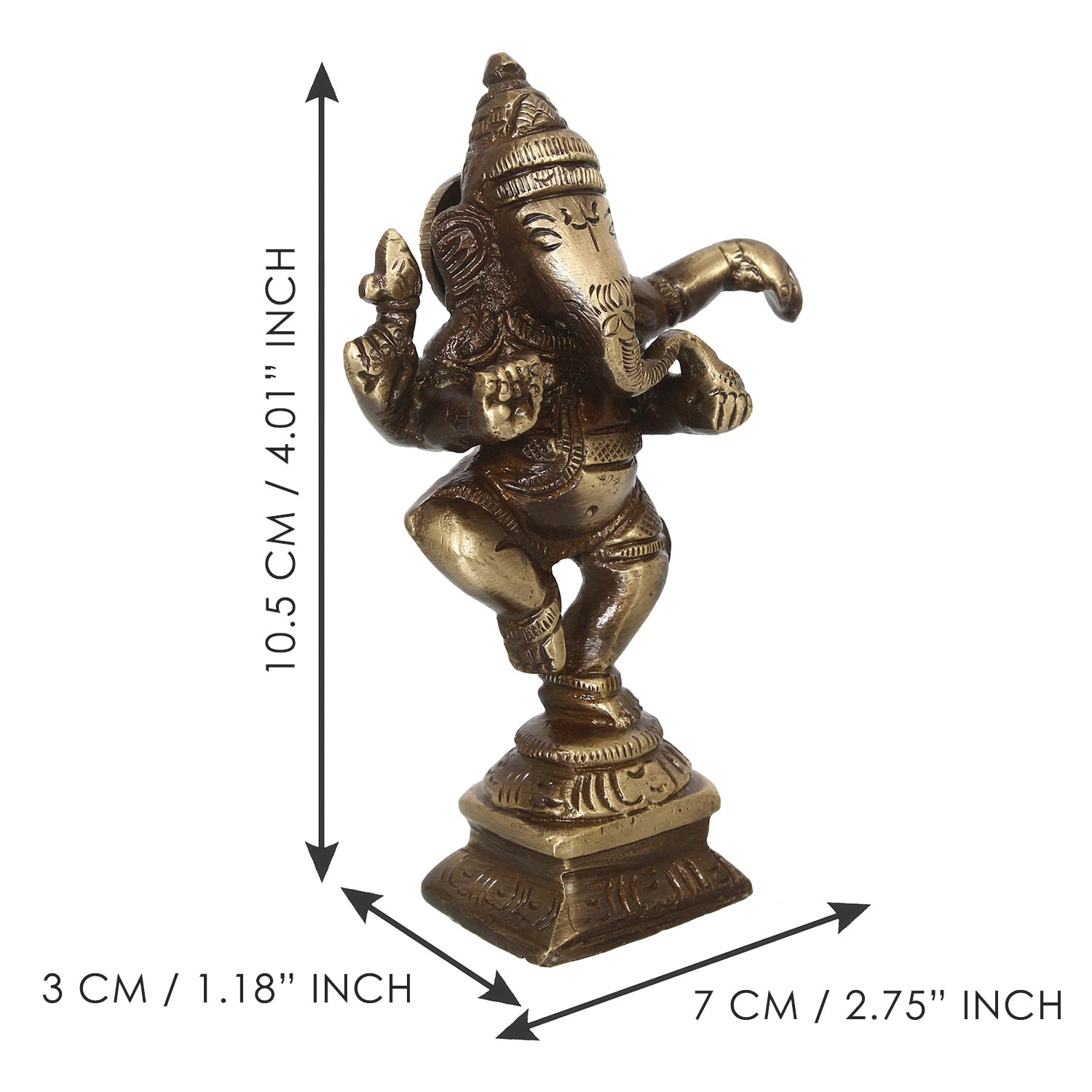 Brass Dancing Lord Ganesha Idol For Home 3