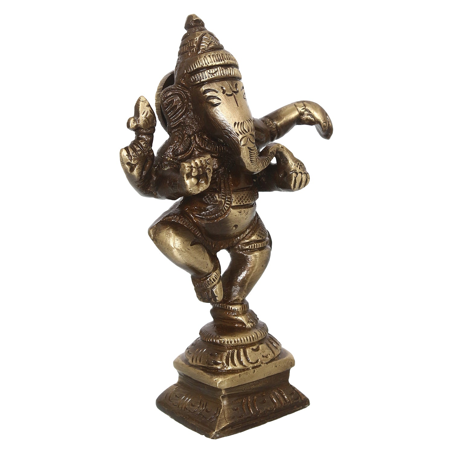 Brass Dancing Lord Ganesha Idol For Home 4