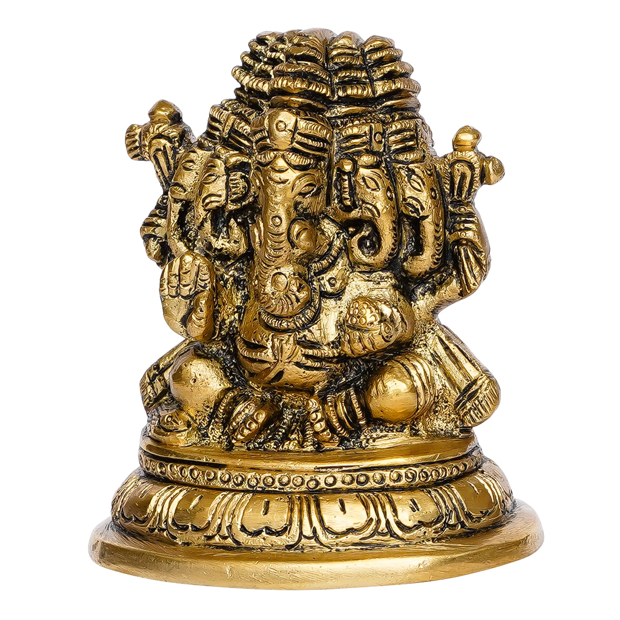 Handicrafted 5 Face Brass Lord Ganesha Idol 5