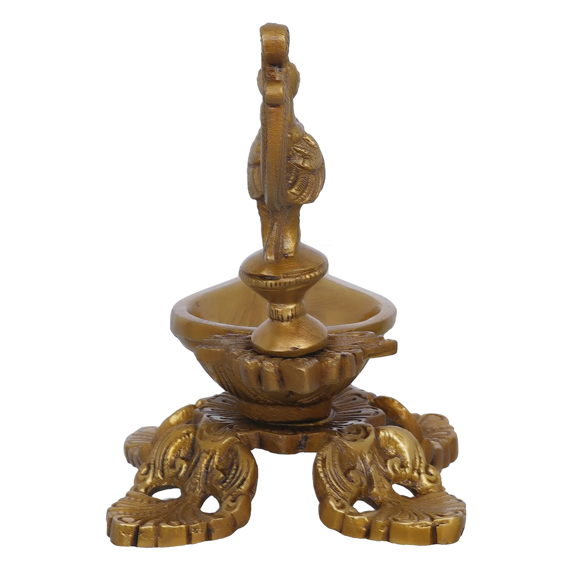 eCraftIndia Ethnic Peacock Design Brass Diya Deepak Lamp 8