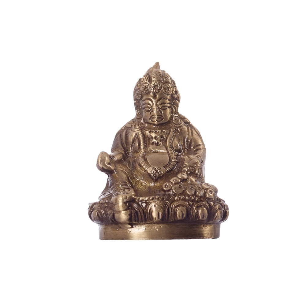 Golden Brass Lord Kuber Statue God Idol