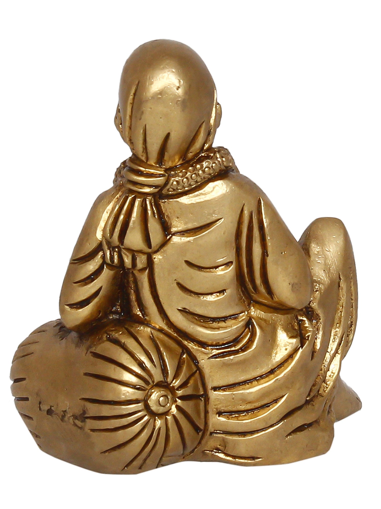 Golden Brass Handcrafted Sitting Sai Baba Idol 5