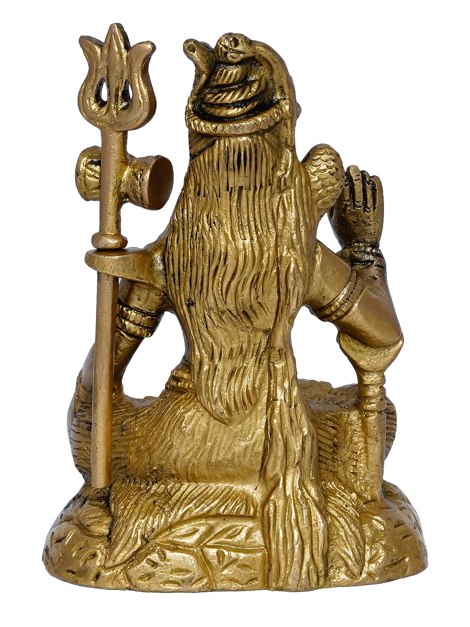 Golden Brass Handcrafted Blessing Lord Shiva Idol 5