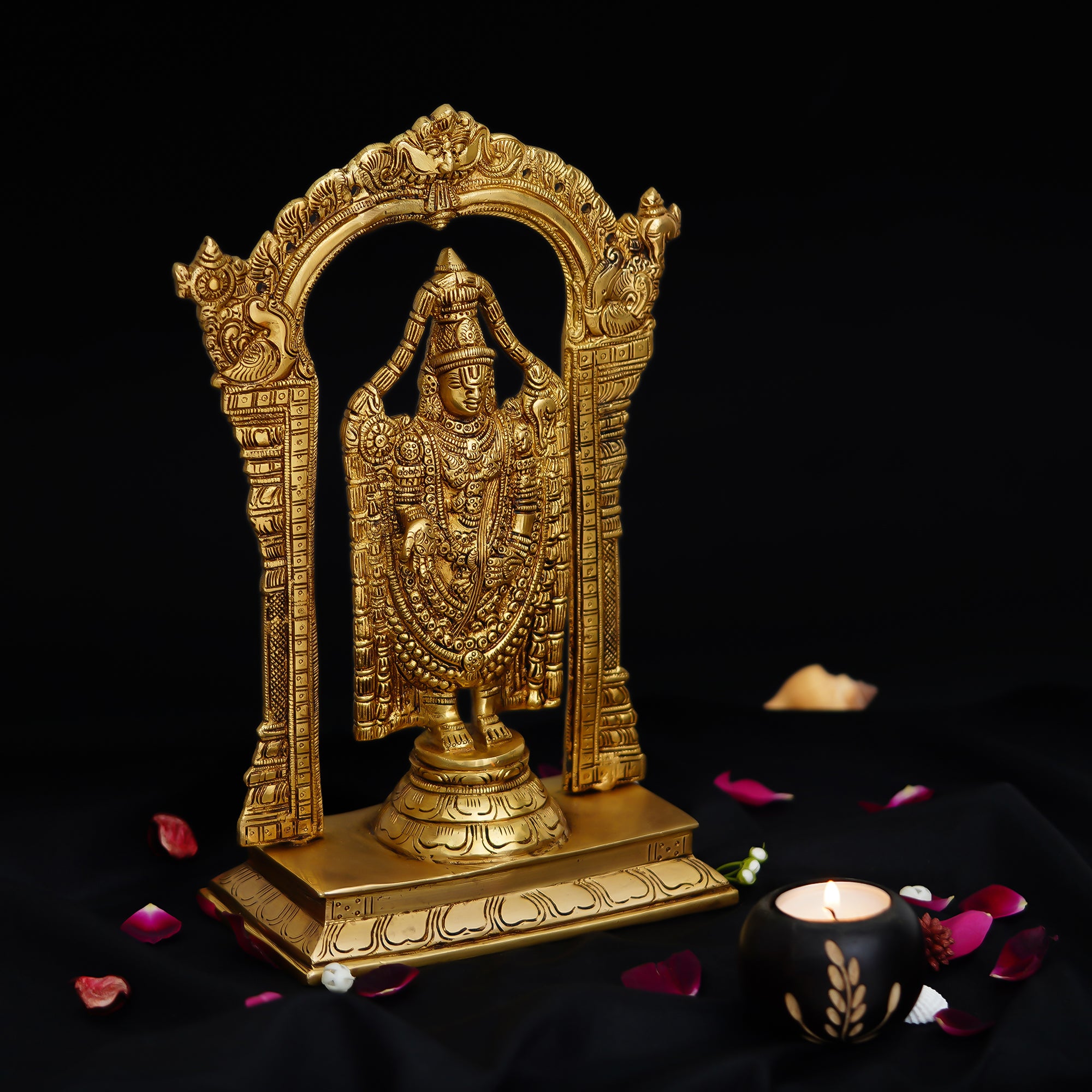 Golden Brass Handcrafted Lord Balaji Statue