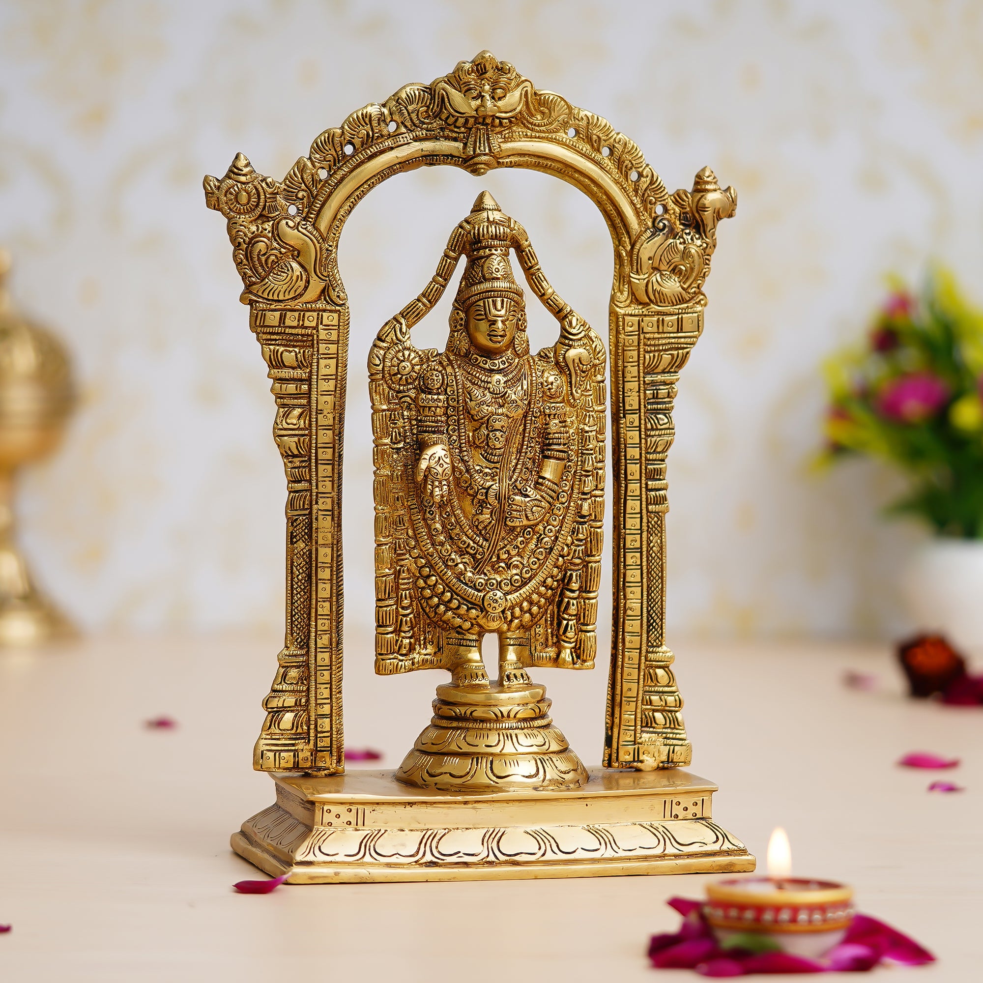 Golden Brass Handcrafted Lord Balaji Statue 1