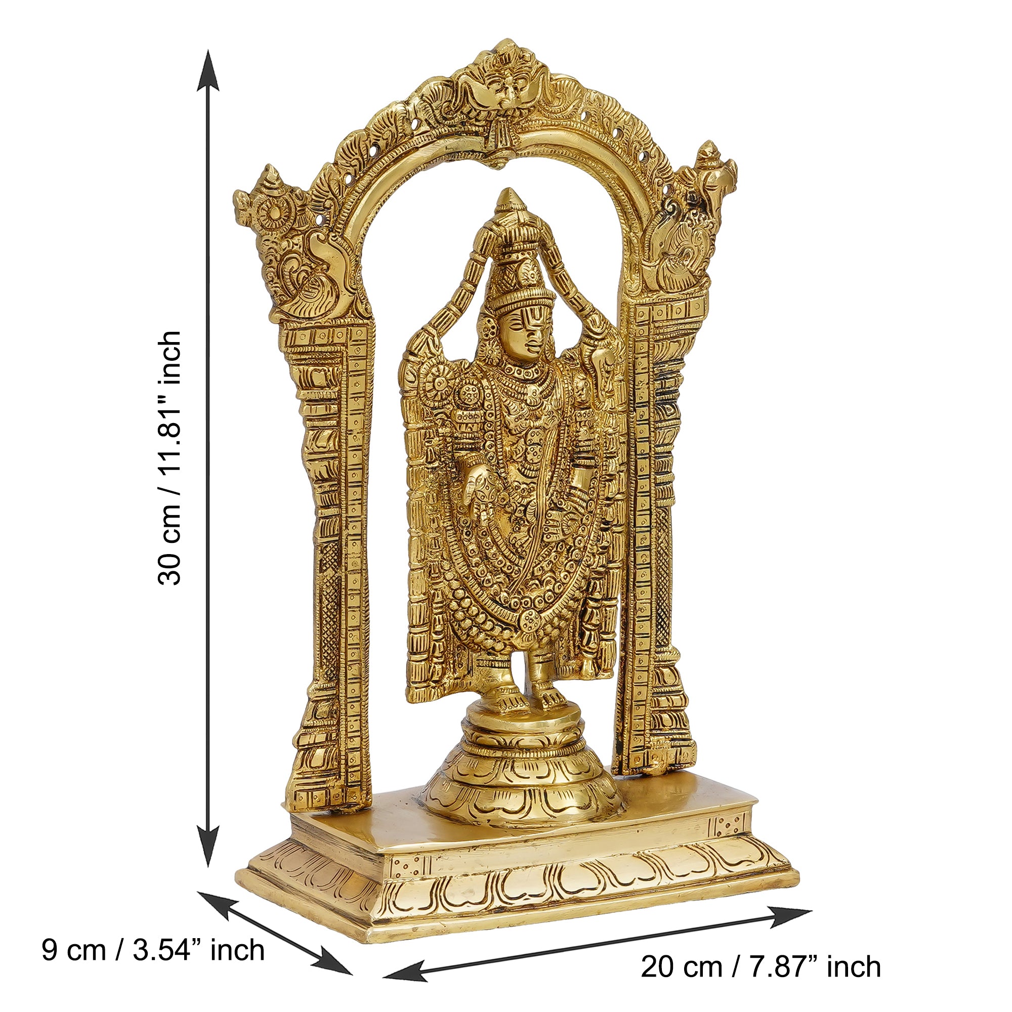 Golden Brass Handcrafted Lord Balaji Statue 3