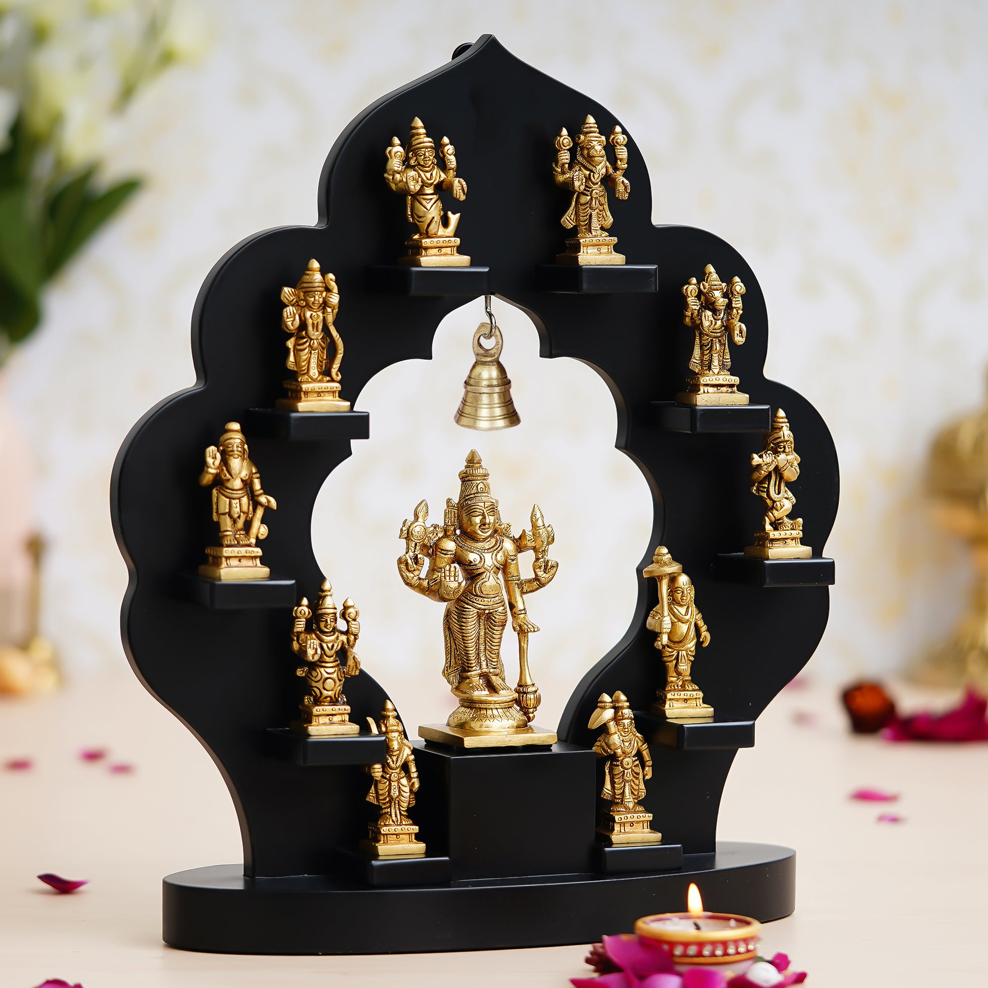 Golden Brass Dashavatara 10 Avatars Of Lord Vishnu Statues for Home 1