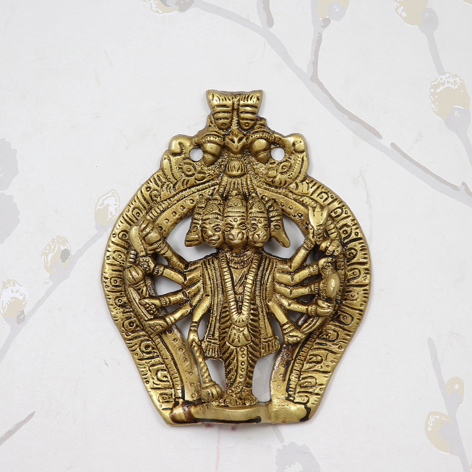 Golden Brass Lord Panchmukhi Hanuman Statue 1