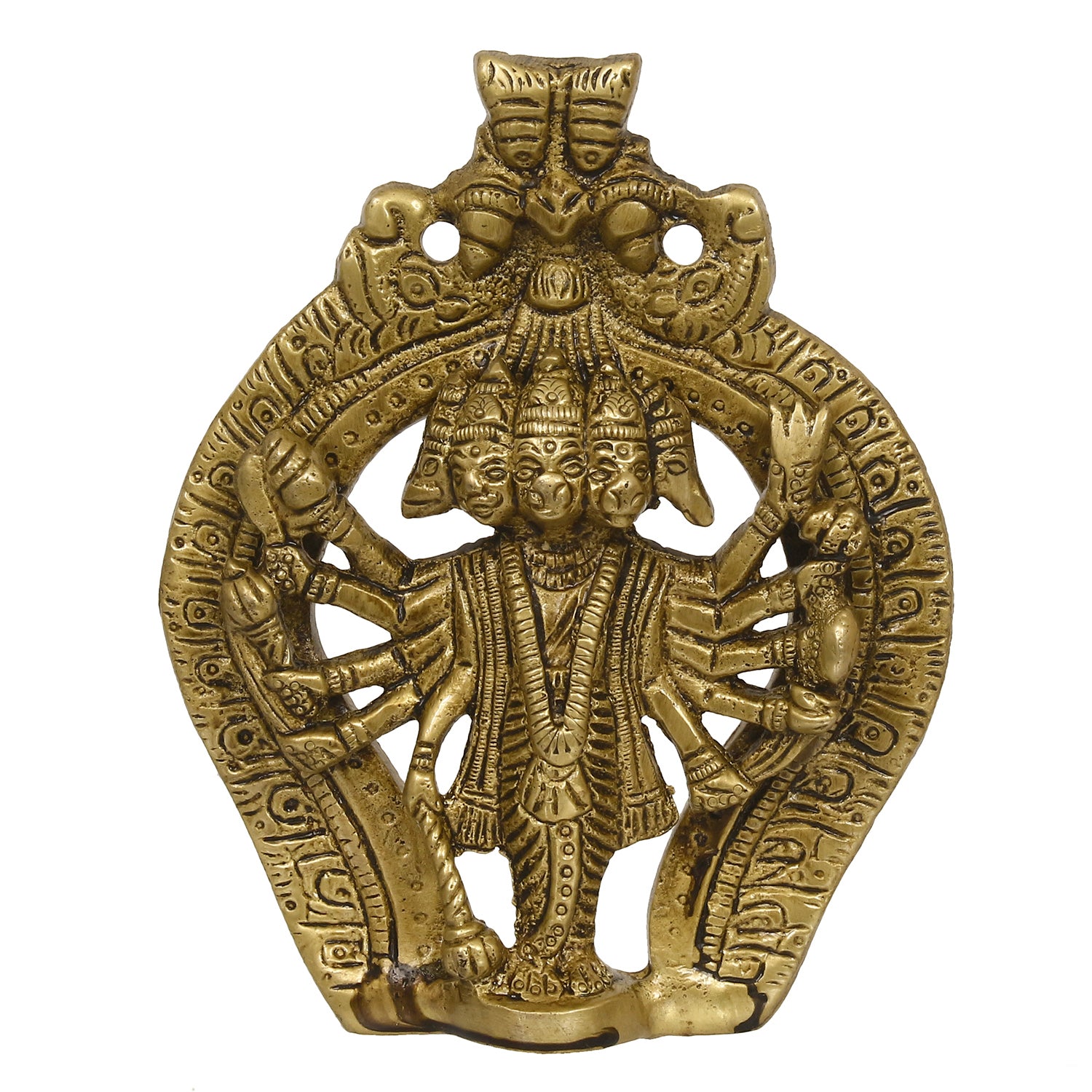 Golden Brass Lord Panchmukhi Hanuman Statue 2