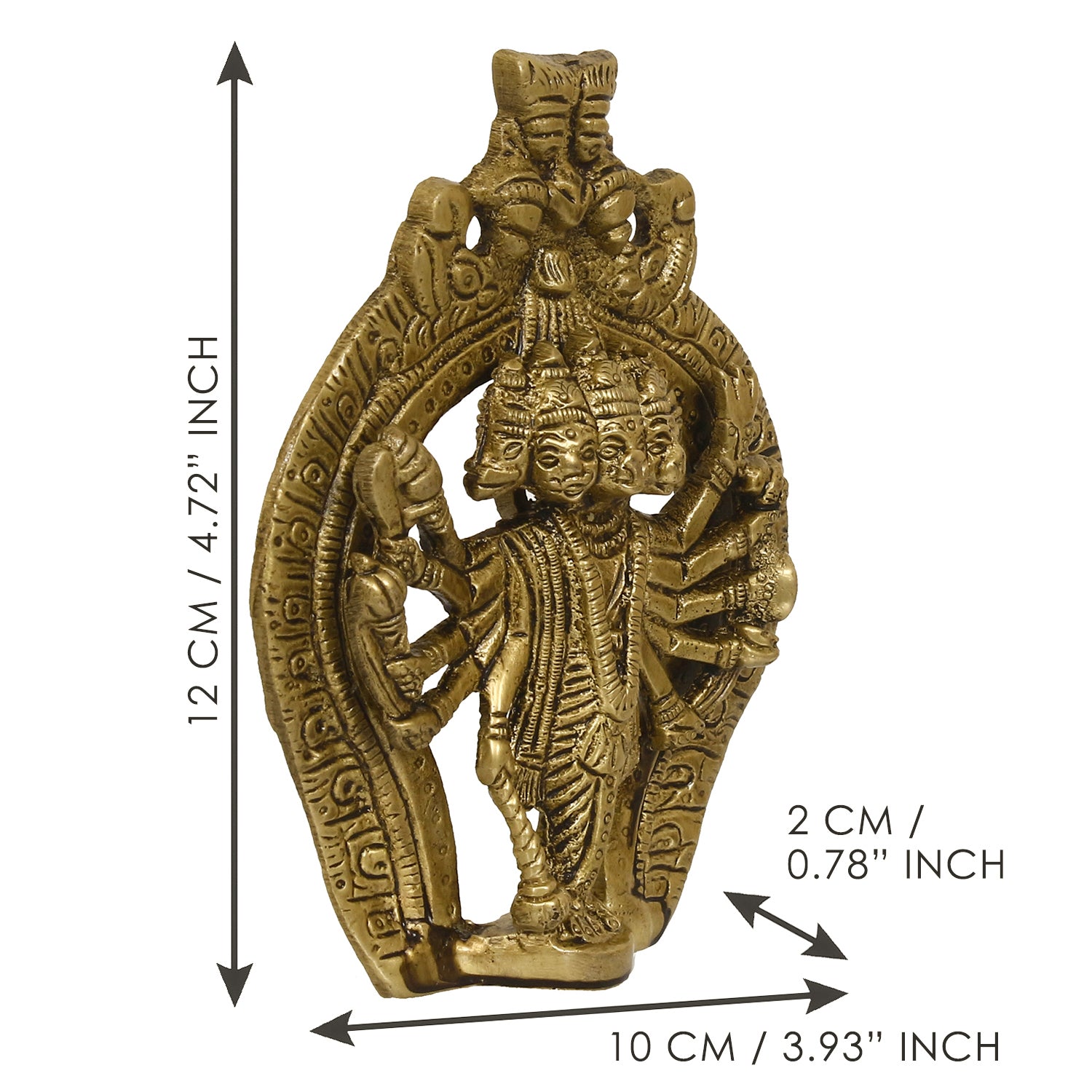 Golden Brass Lord Panchmukhi Hanuman Statue 3