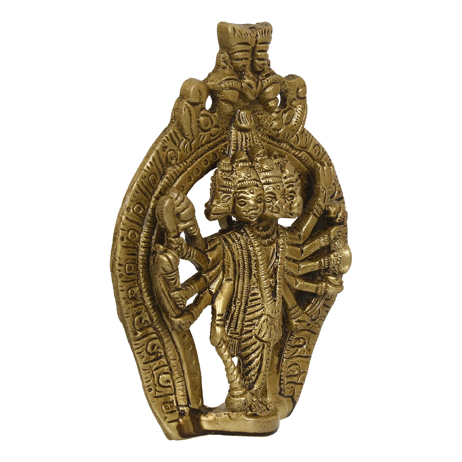 Golden Brass Lord Panchmukhi Hanuman Statue 4