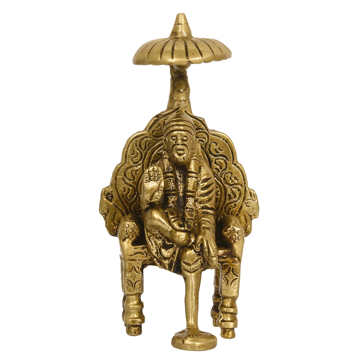 Golden Brass Blessing Shirdi Sai Baba Statue 2