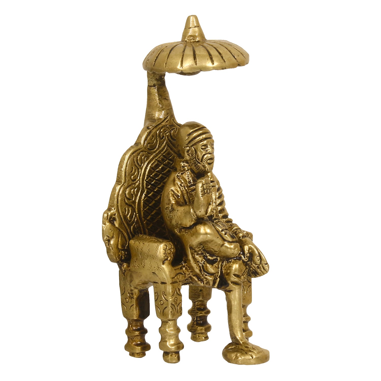 Golden Brass Blessing Shirdi Sai Baba Statue 4