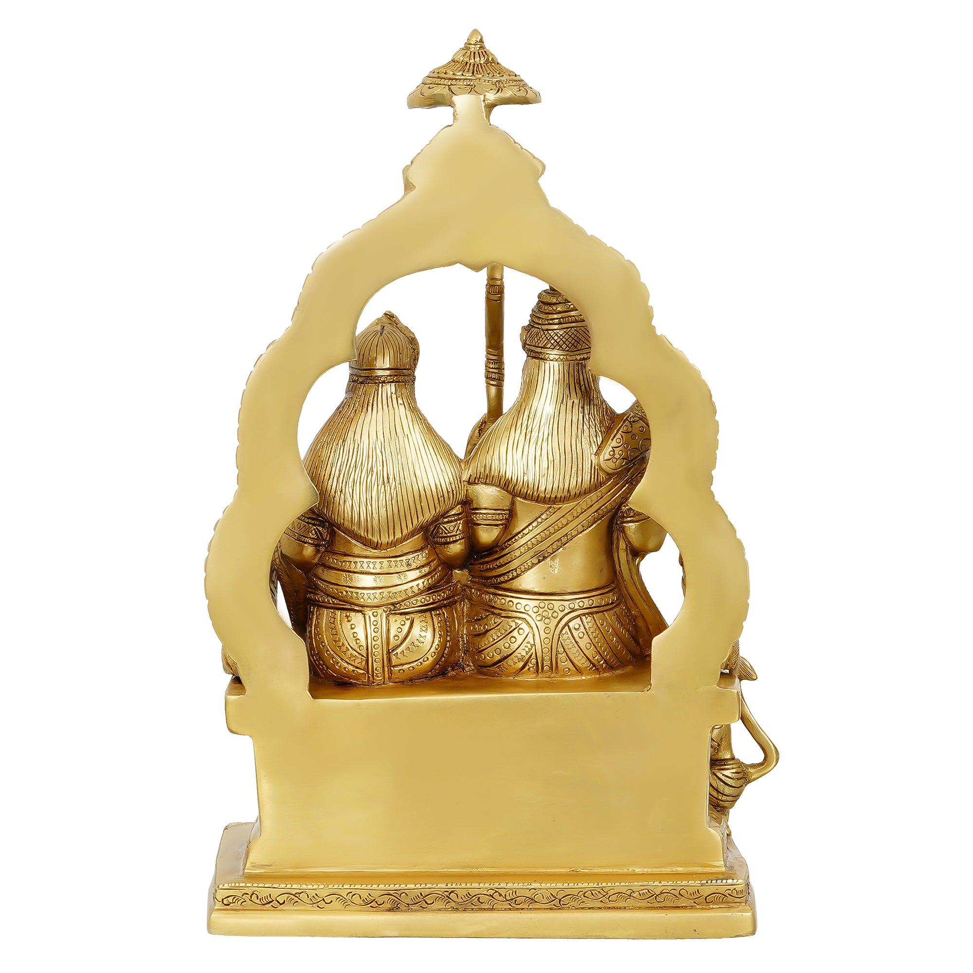 Golden Lord Ram, Sita & Hanuman Handcrafted Brass Figurine 6