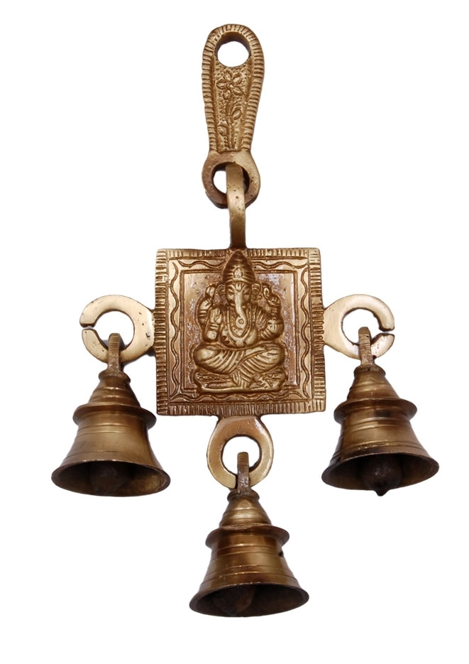 Lord Ganesha Brass Wall Hanging Bells