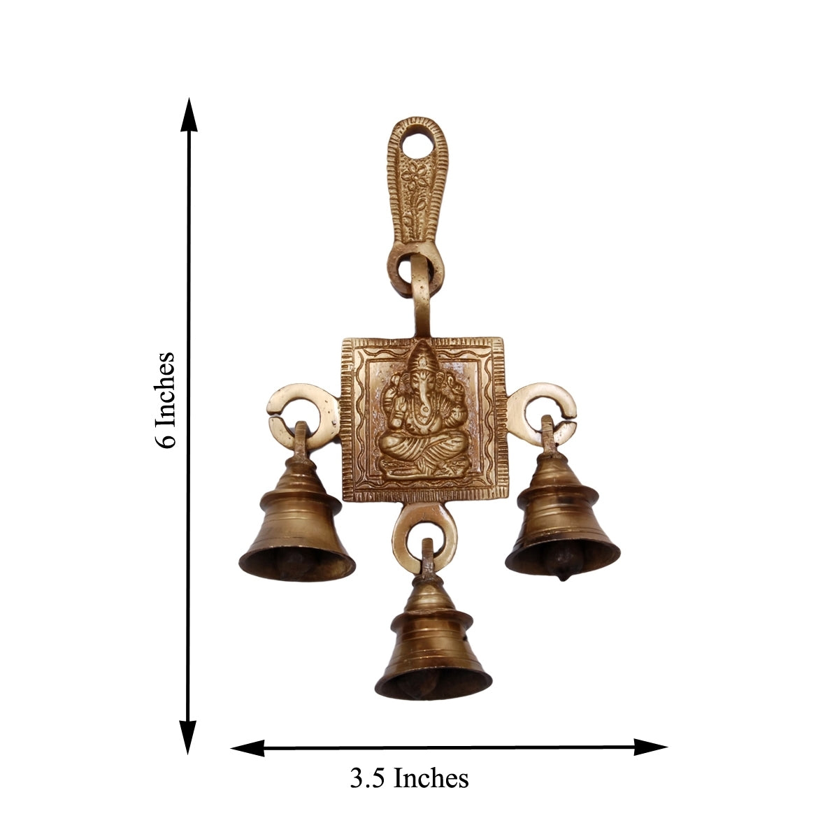 Lord Ganesha Brass Wall Hanging Bells 1