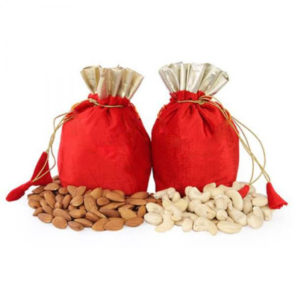 Designer Pearl Rakhi with Badam and Cashew (200 gm each, total 400 gm) and Roli Chawal Pack, Best Wishes Greeting Card 2