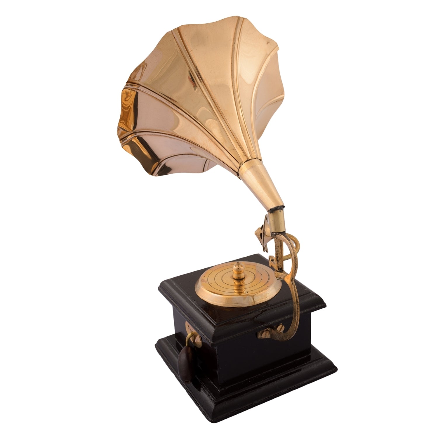 Black and Golden Brass Antique Gramophone musical instrument Decorative Showpiece 4