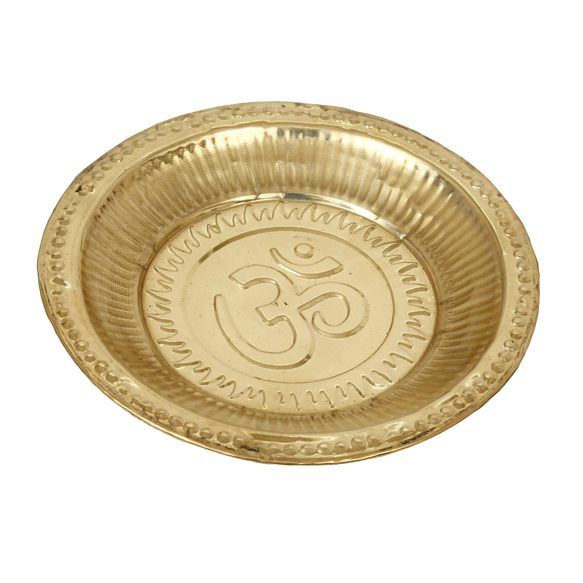6 Inch Brass Pooja Thali with 2 Katori/Bowls, 1 Spoon and 1 Glass 4