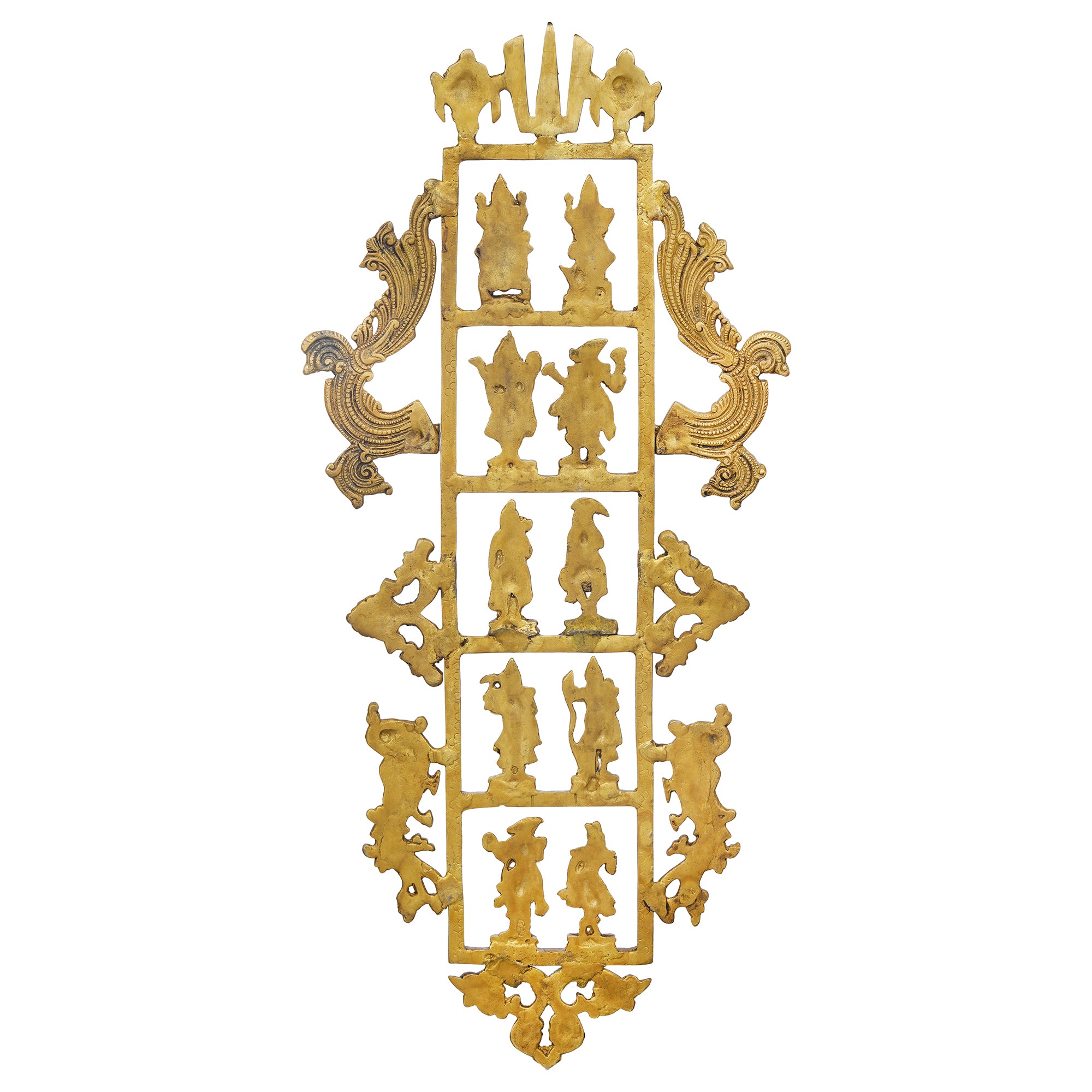 eCraftIndia Golden Brass Lord Vishnu Dashavatara - Ten Incarnations of Vishnu Religious Wall Hanging 8