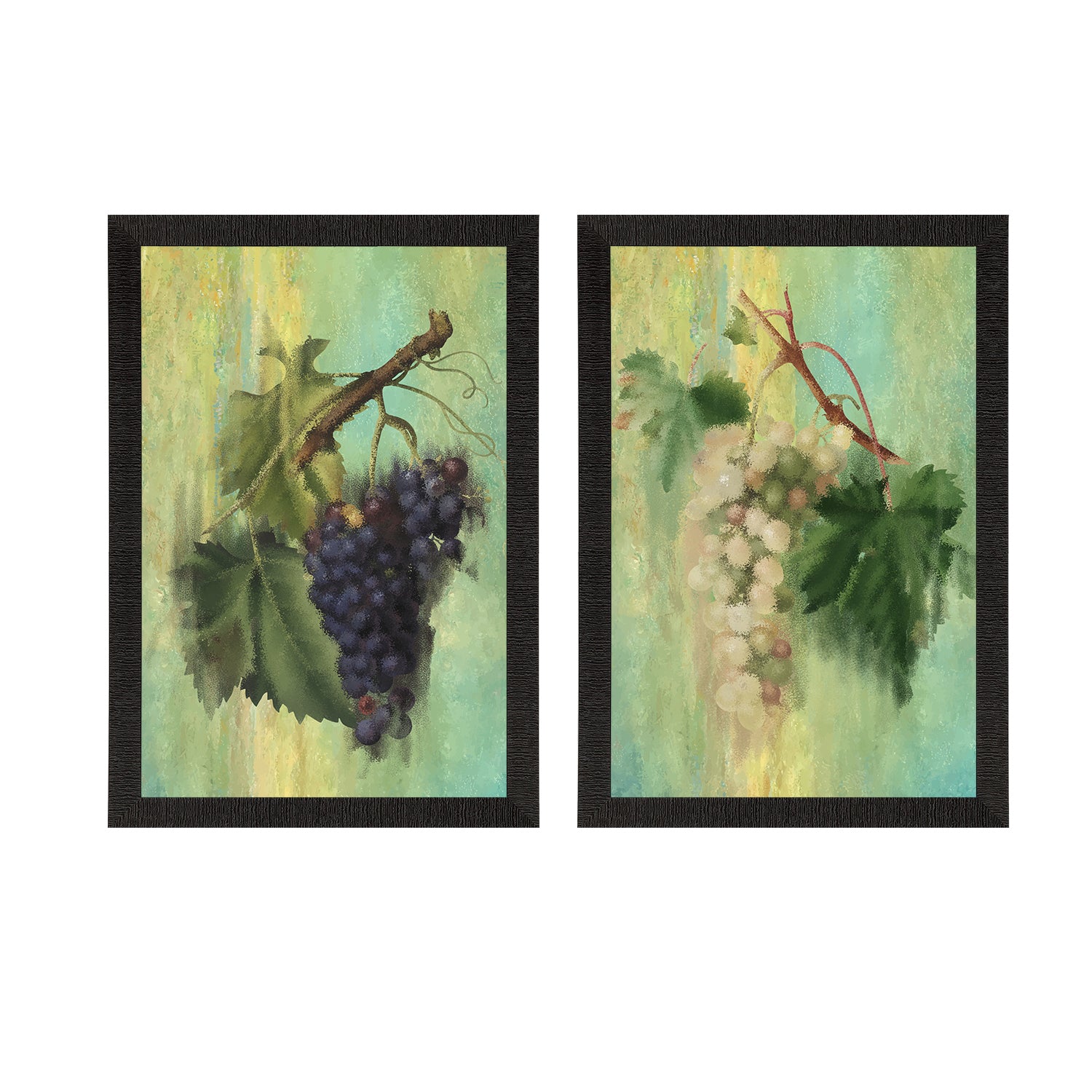Grape Bunch Set of 2 Satin Matt Texture UV Art Painting