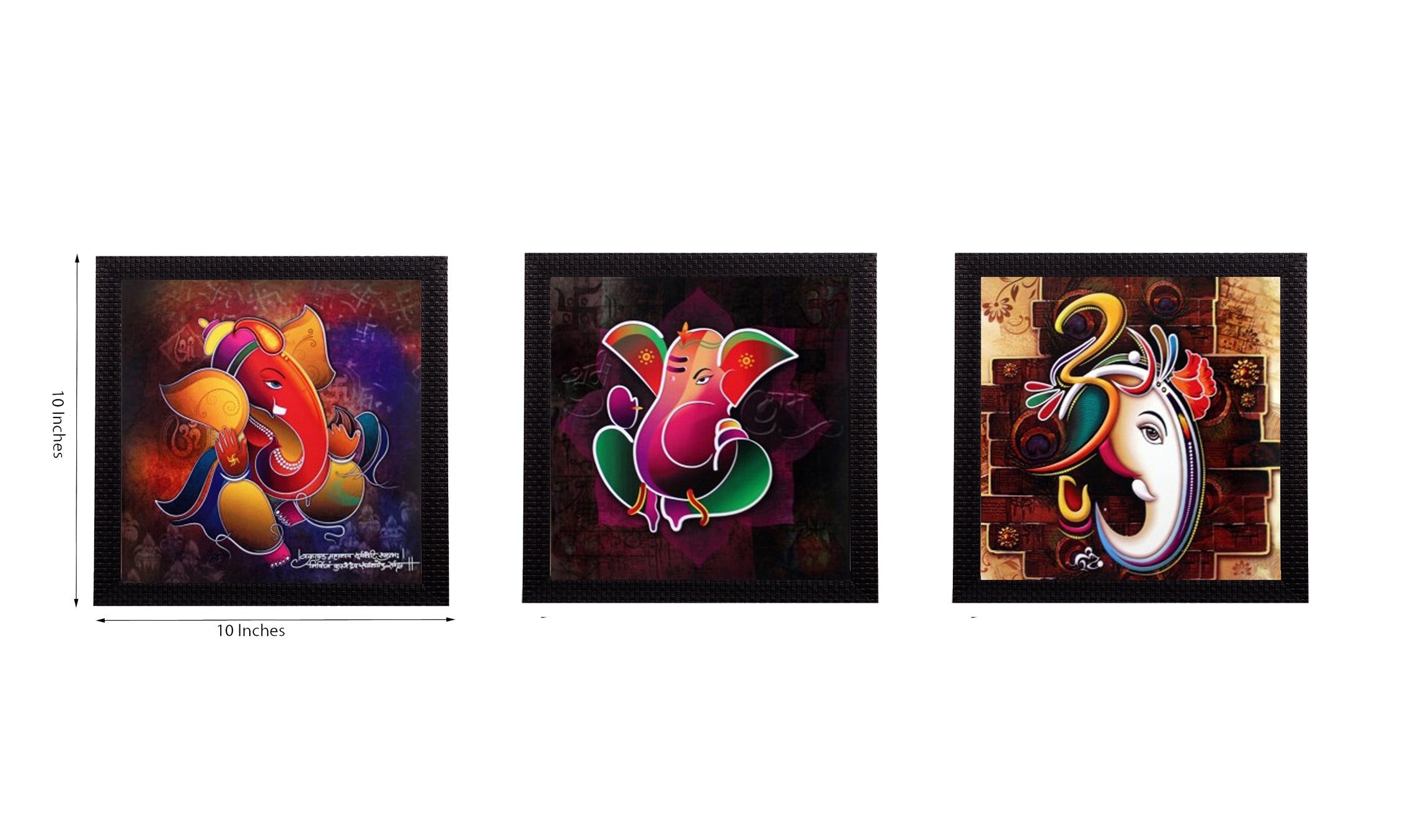 Set of 3 Religious Satin Matt Textured UV Art Painting 2